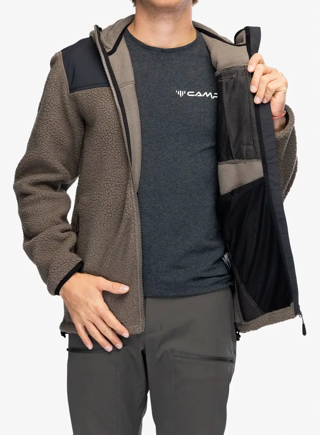 Jakna od flisa Jack Wolfskin Kammweg Pile FZ - cold coffee