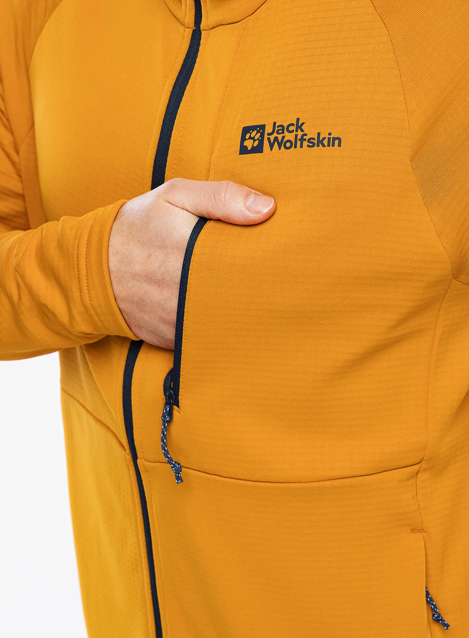 Majica s kapuljačom Jack Wolfskin Kolbenberg Hooded FZ - safflower