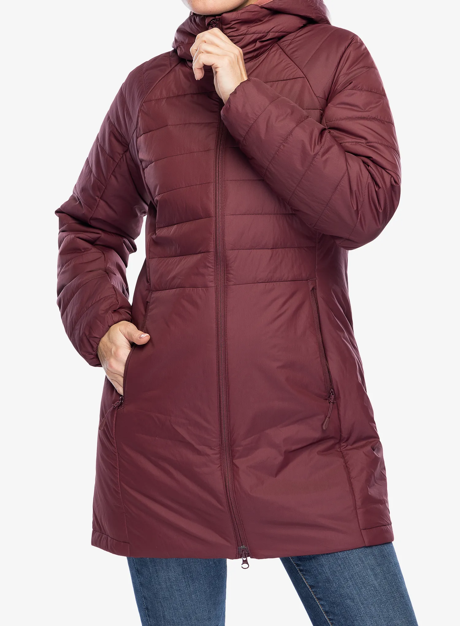 Ženski kaput Jack Wolfskin Lapawa Ins Coat - dark maroon