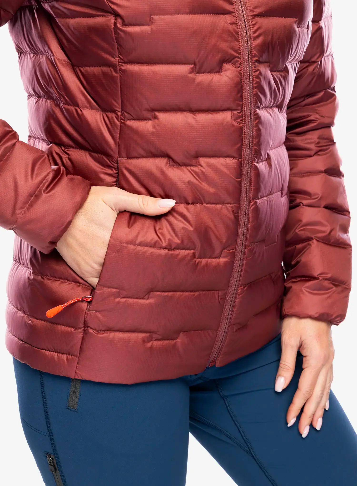 Ženska perjana jakna Jack Wolfskin Passamani Down Hoody - red ochre