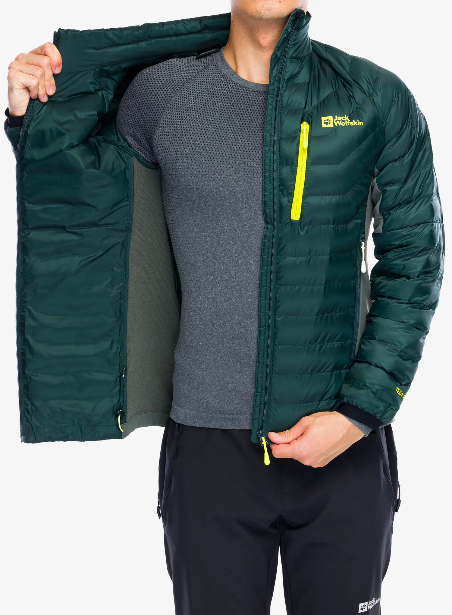Jakna s postavom Jack Wolfskin Routeburn Pro Ins Jacket - black olive/firefly