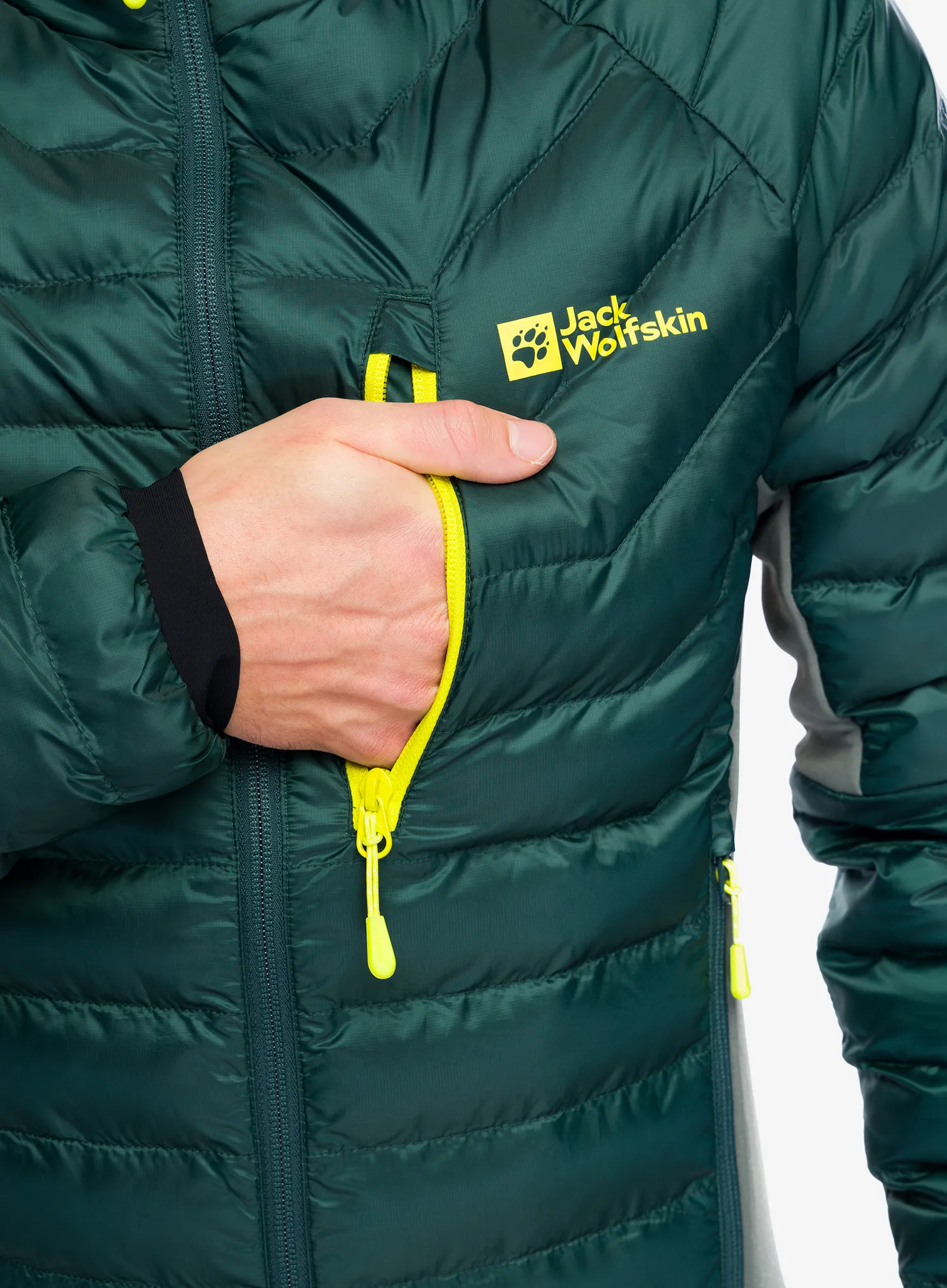 Jakna s postavom Jack Wolfskin Routeburn Pro Ins Jacket - black olive/firefly