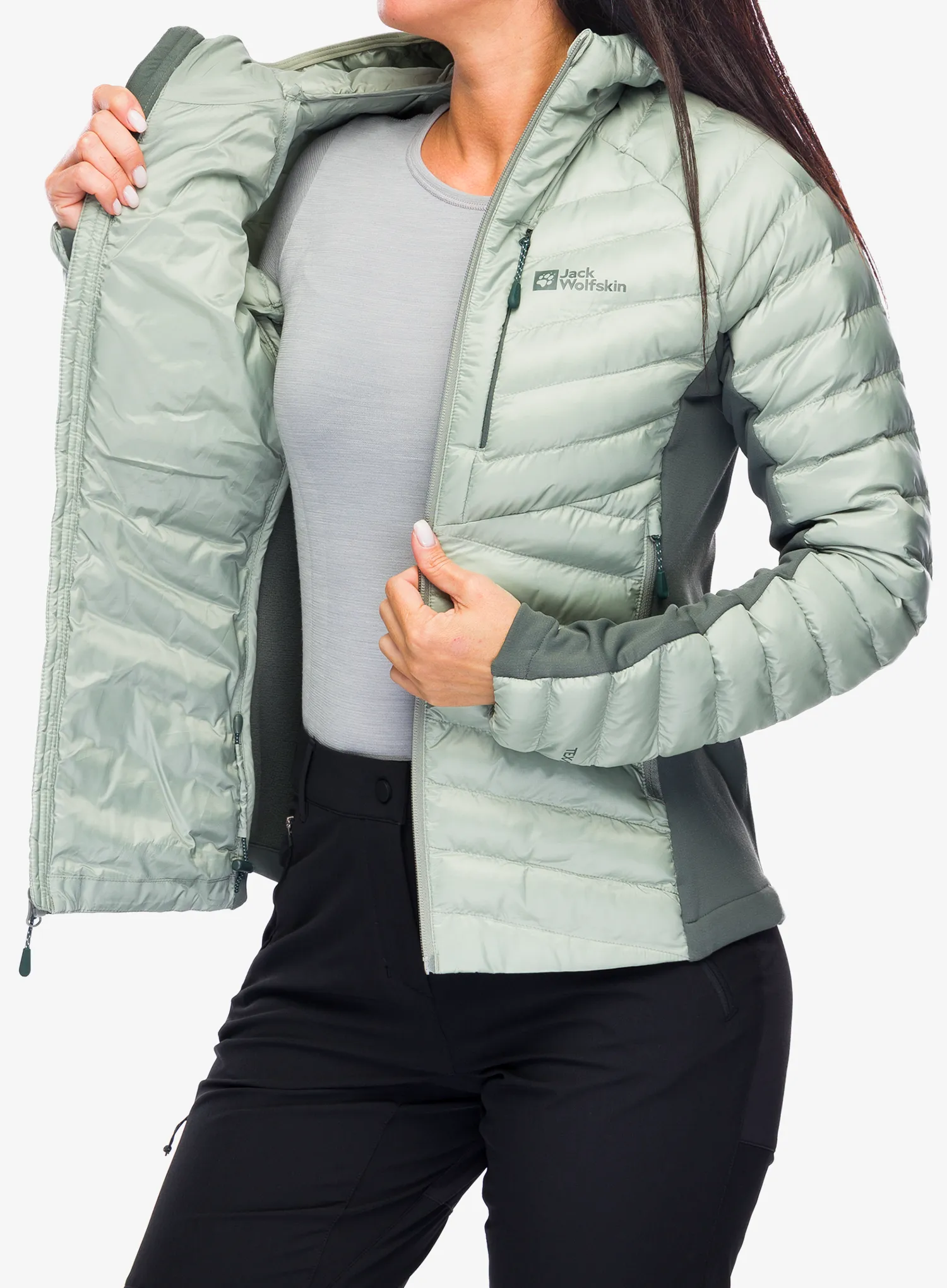 Jakna s postavom ženska Jack Wolfskin Routeburn Pro Ins Jacket - mint leaf