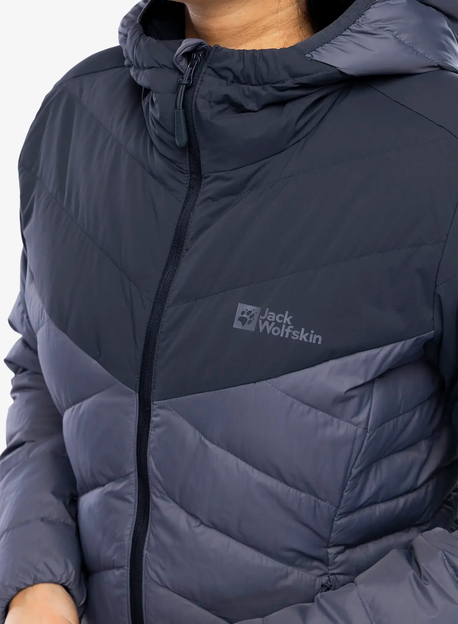 Ženska perjana jakna Jack Wolfskin Tundra Down Hoody - dolphin