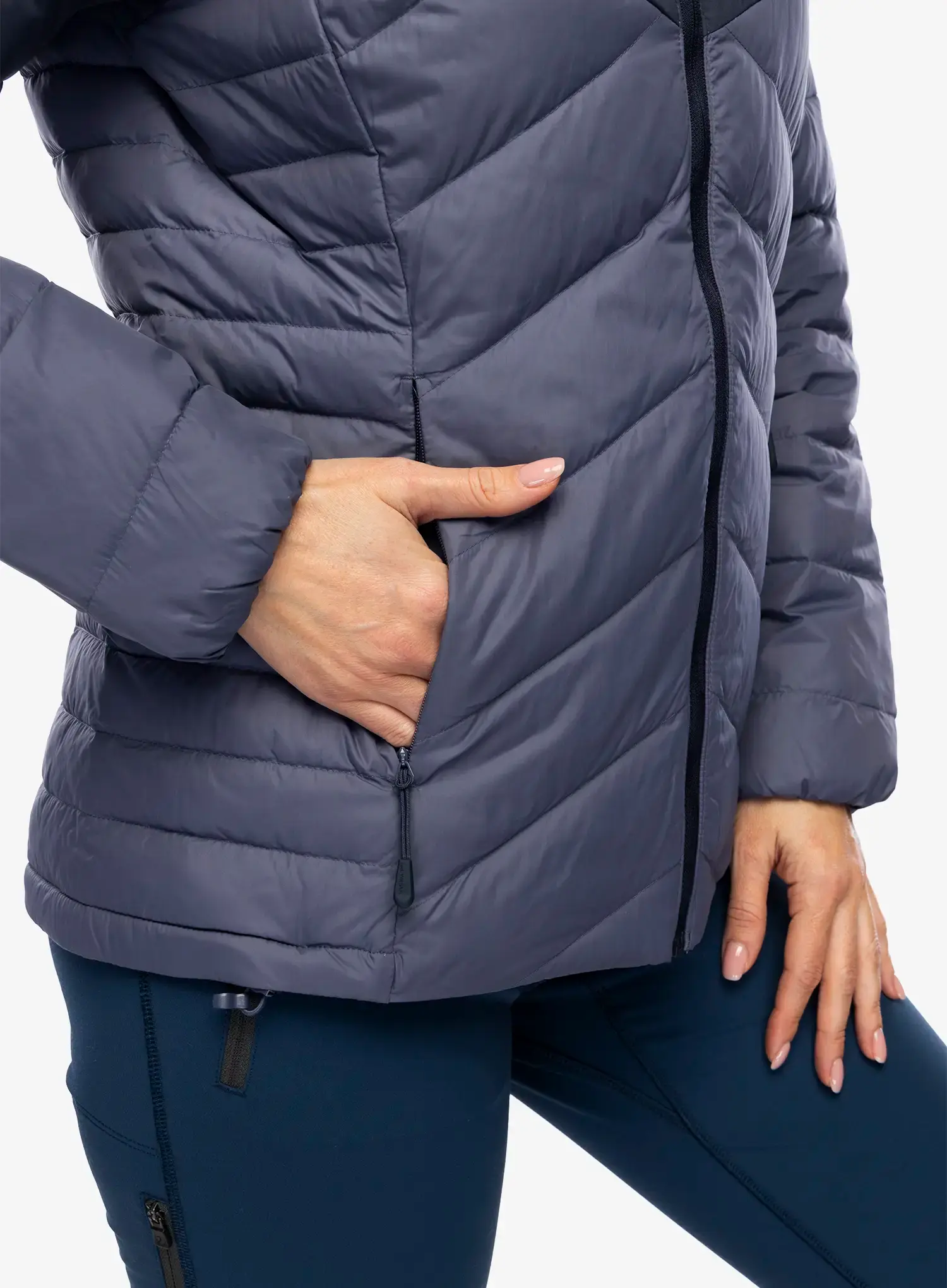 Ženska perjana jakna Jack Wolfskin Tundra Down Hoody - dolphin