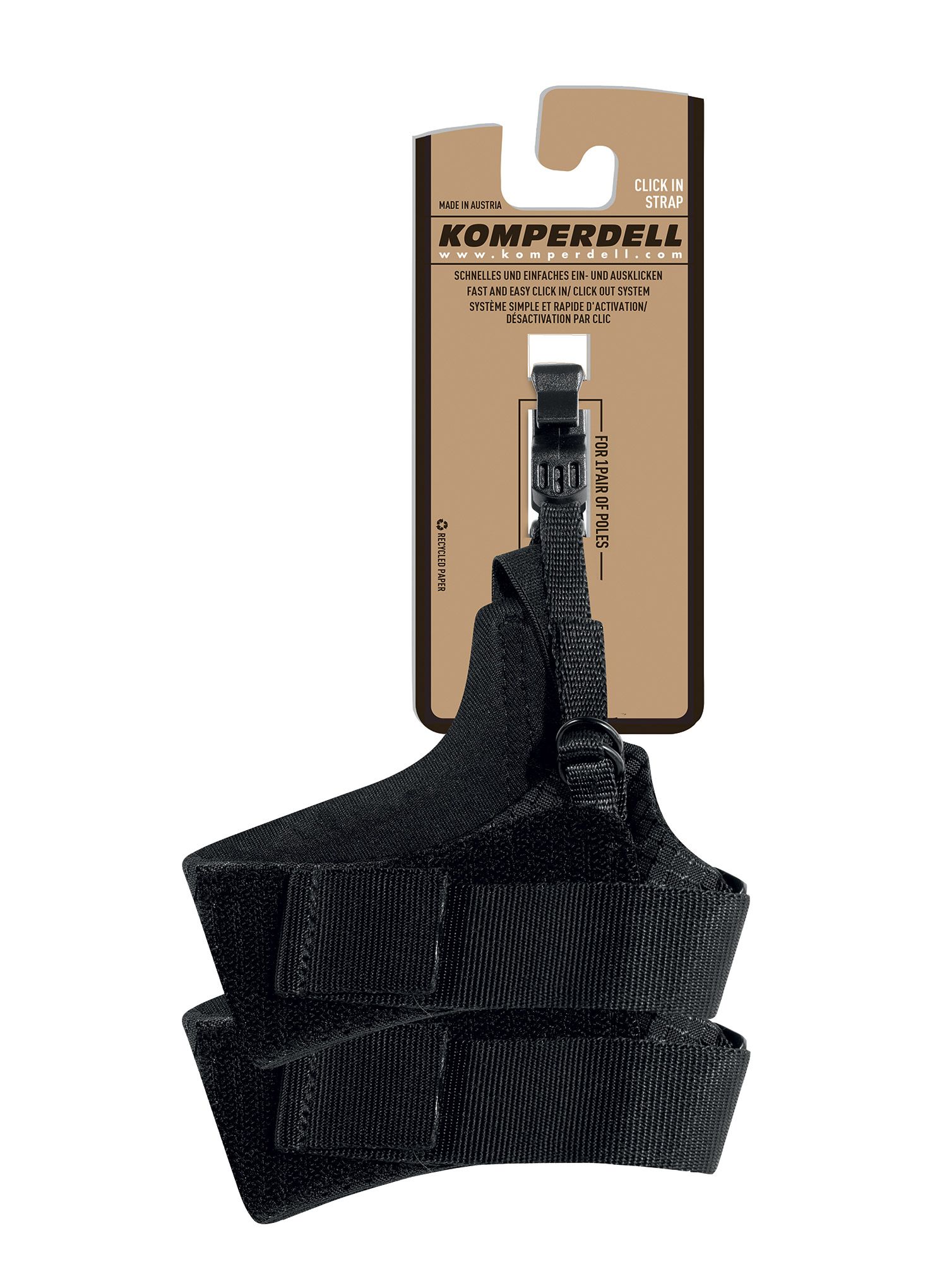 Petlje za ručni zglob Komperdell Nordic Walking Strap Click-In 2.0 - black