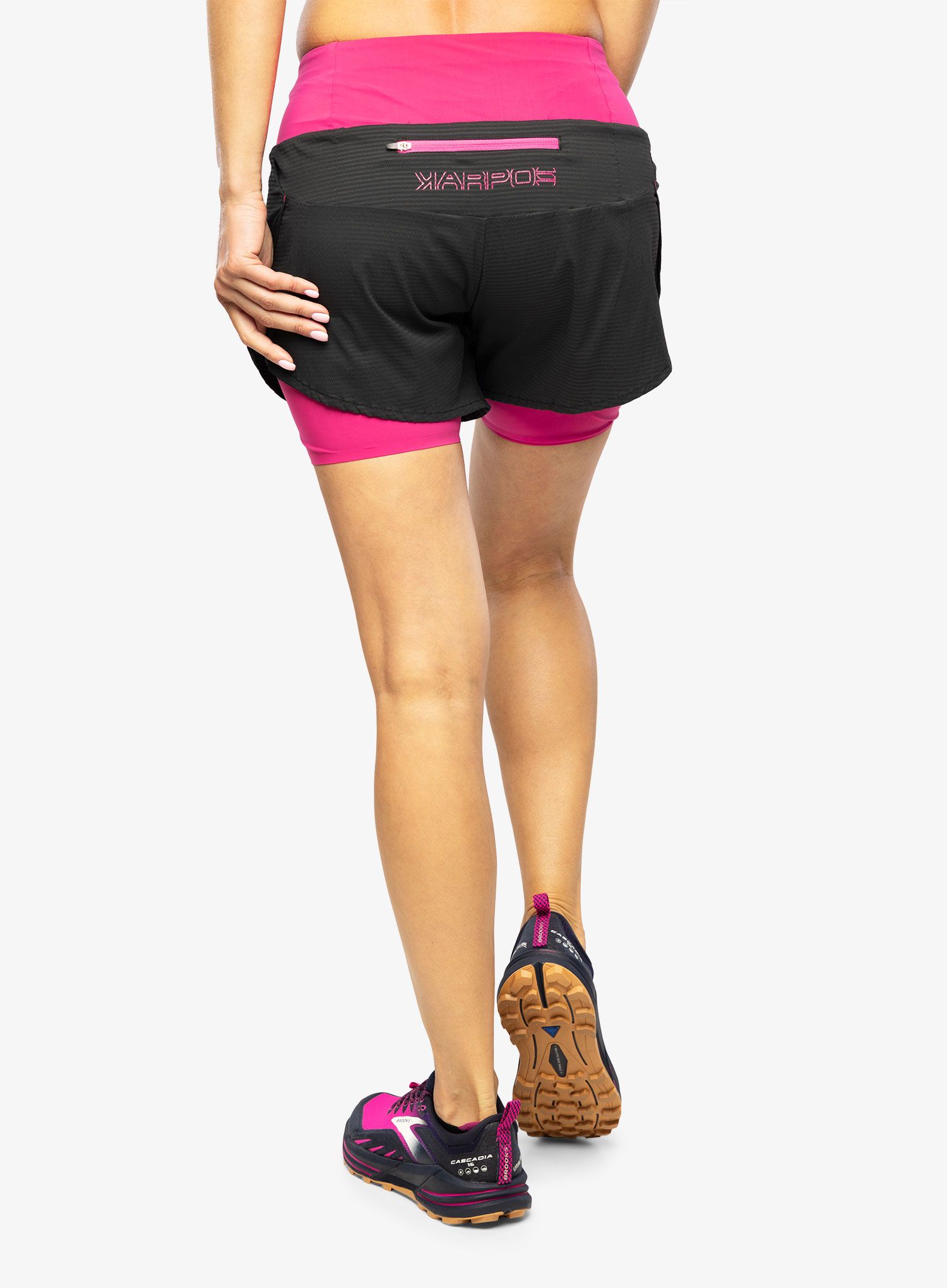 Ženske kratke hlače 2u1 za trčanje Karpos Cengia Short - innuendo/black