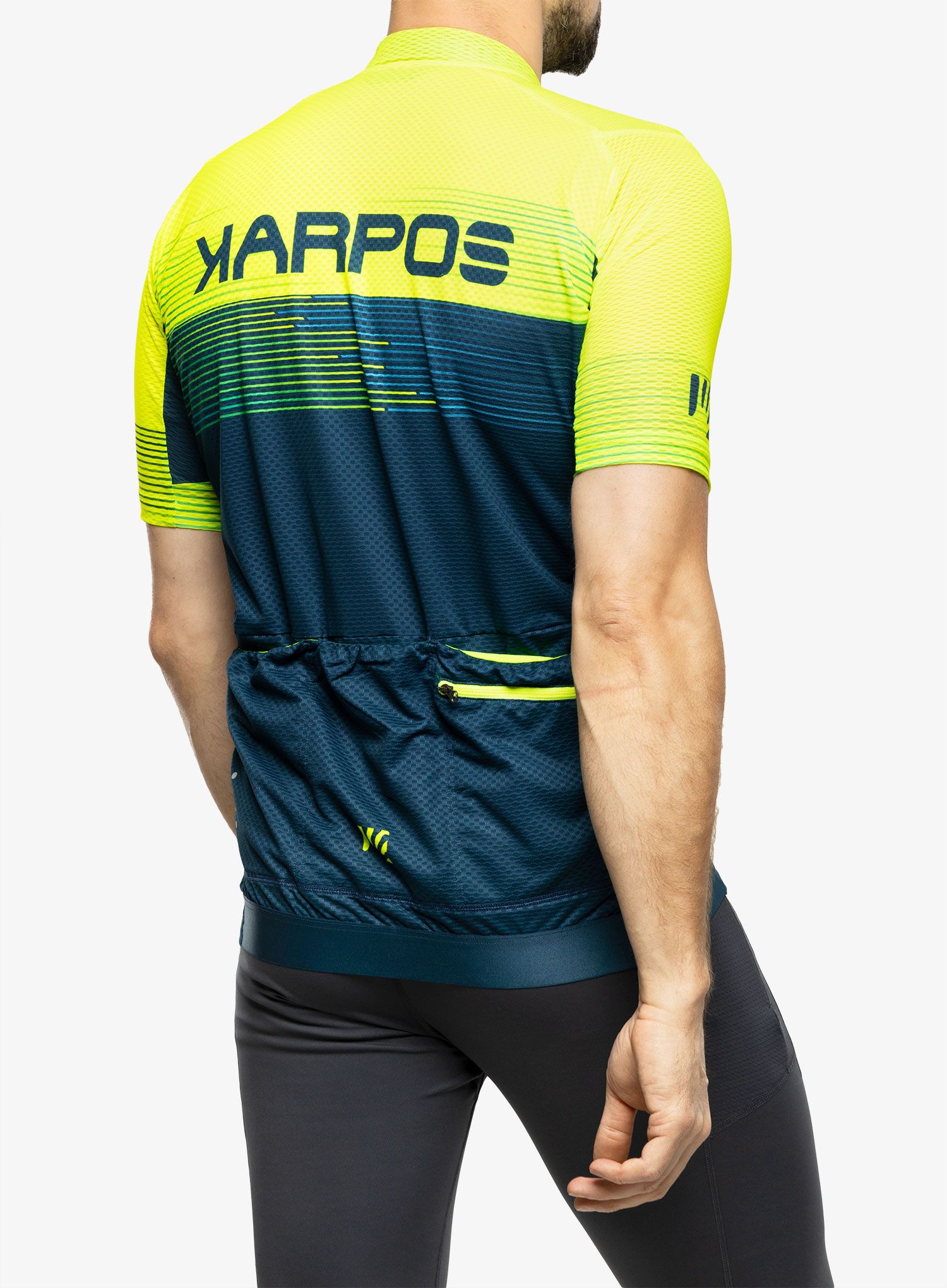 Biciklistička majica Karpos Green Fire Jersey - refl.pond/yellow/enamel blue