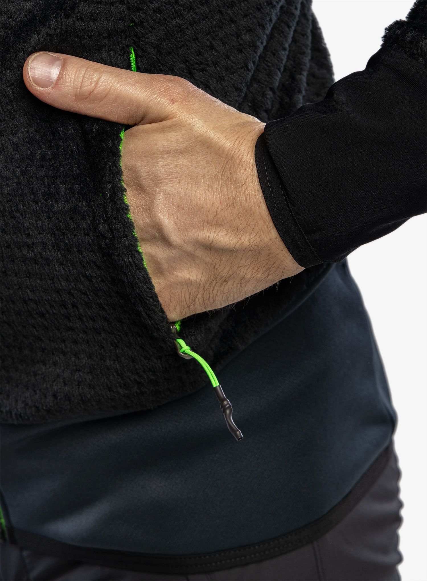 Dukserica od flisa Karpos K-Performance H-Loft Fleece - black/green fluo