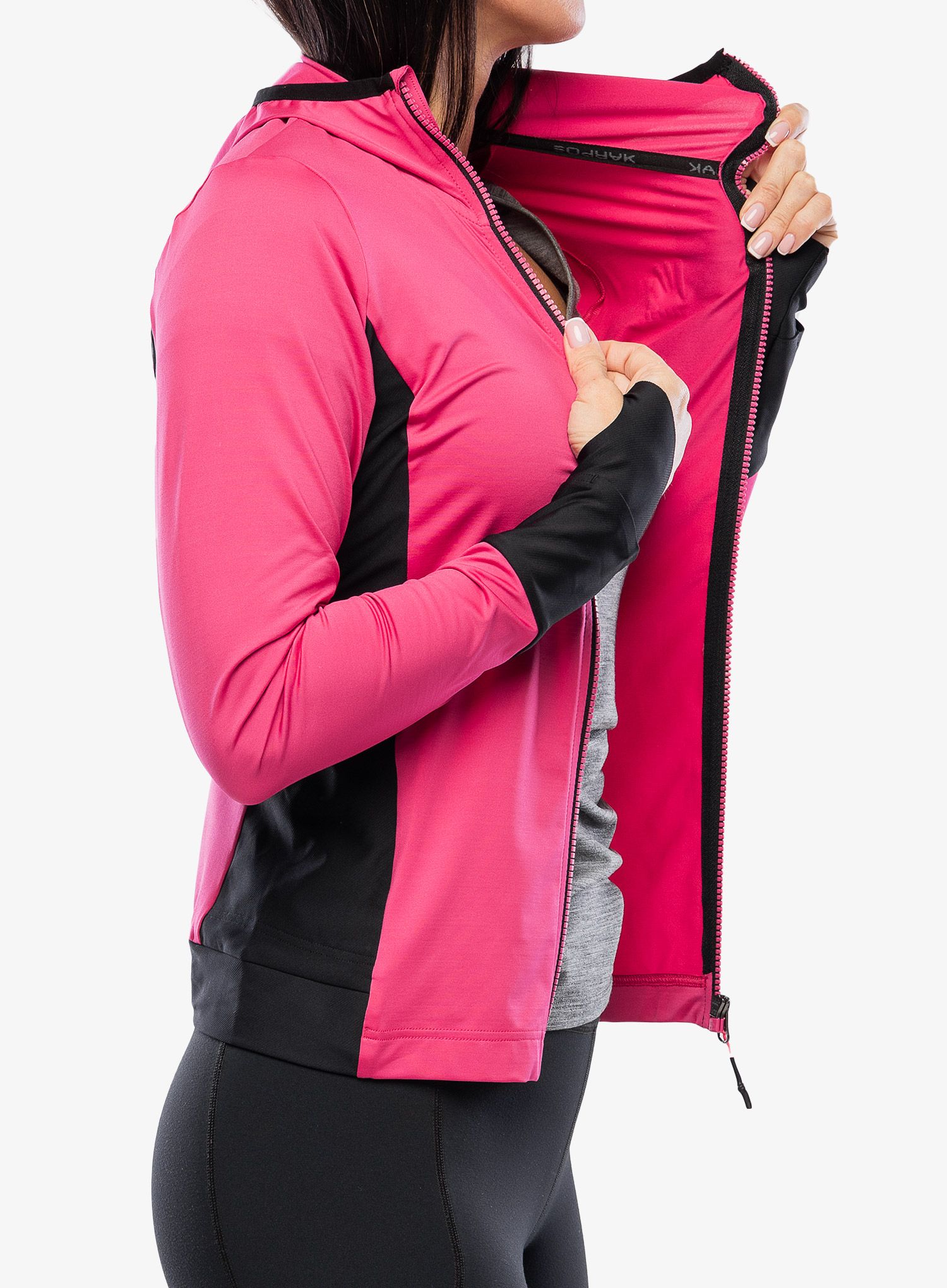 Ženska dukserica za trčanje Karpos Lavaredo Evo Fleece - pink/black