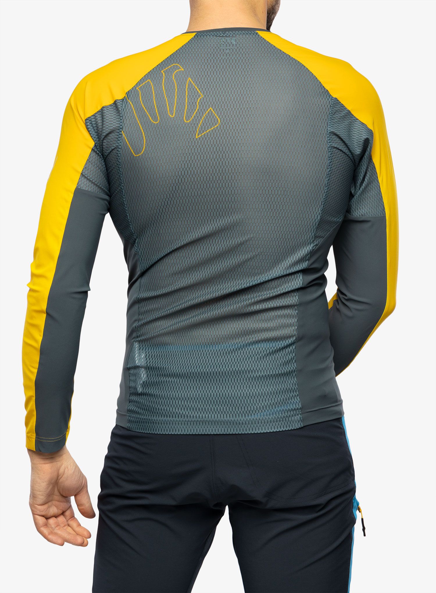 Dukserica za trčanje Karpos Lavaredo Jersey LS - dark slate/lemon curry