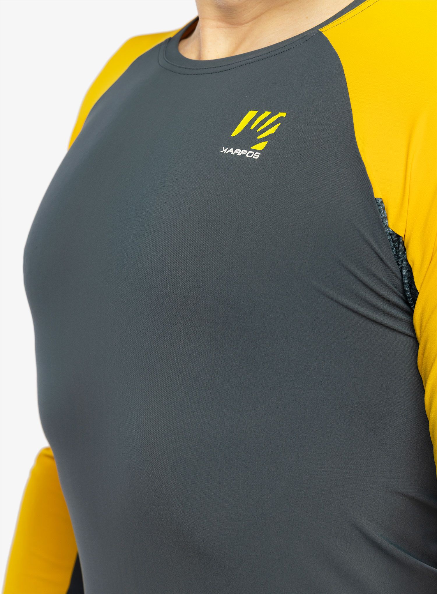 Dukserica za trčanje Karpos Lavaredo Jersey LS - dark slate/lemon curry