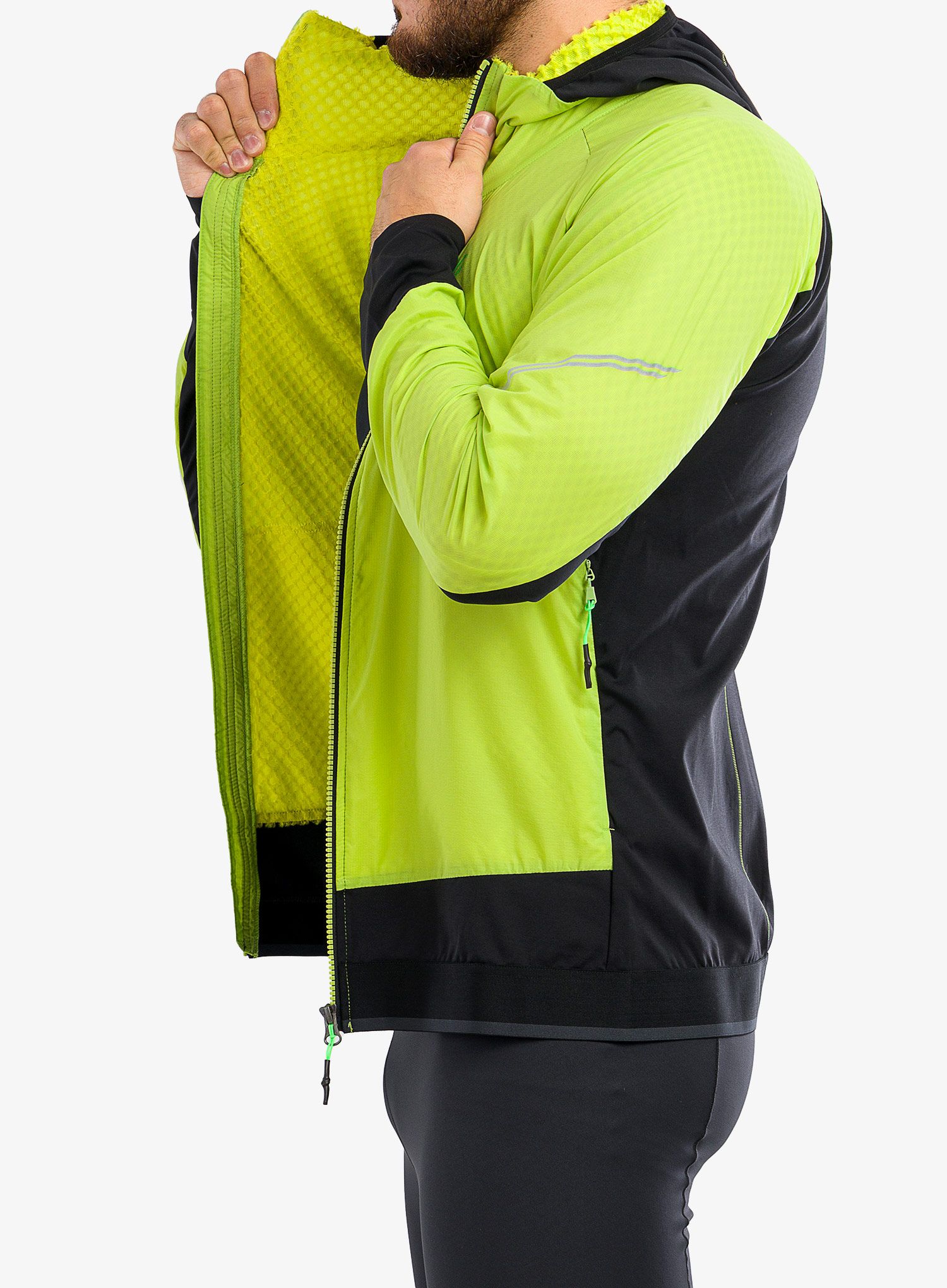 Jakna za trčanje Karpos Lavaredo Winter Jacket - lime green/black