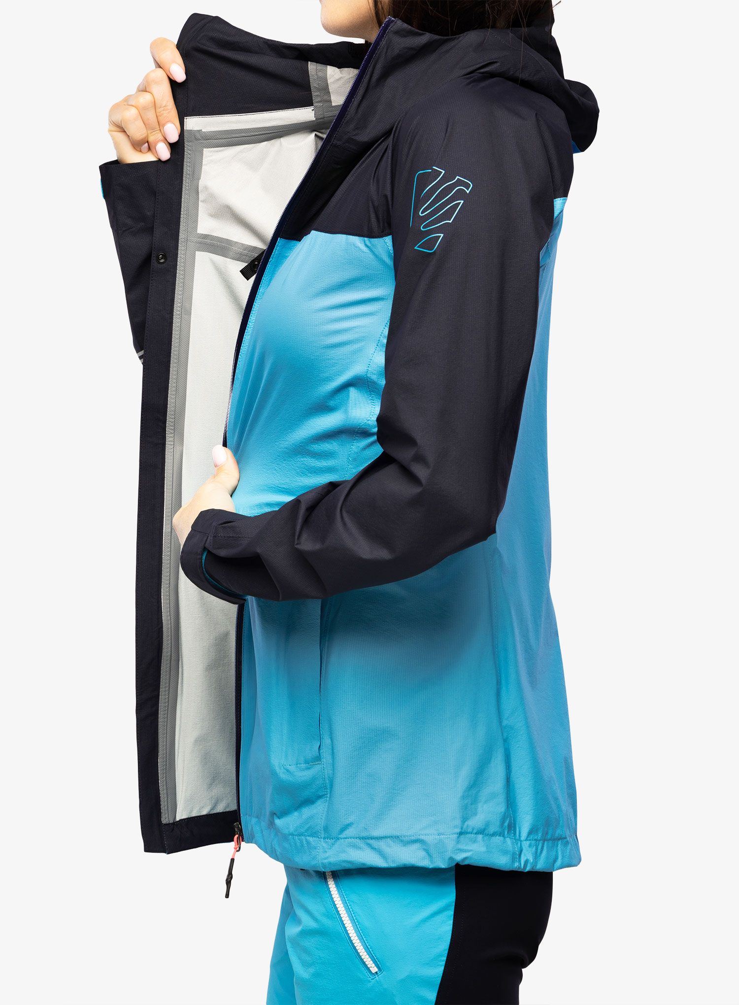 Ženska kišna jakna Karpos Lot Rain Jacket - blue atoll/sky captain