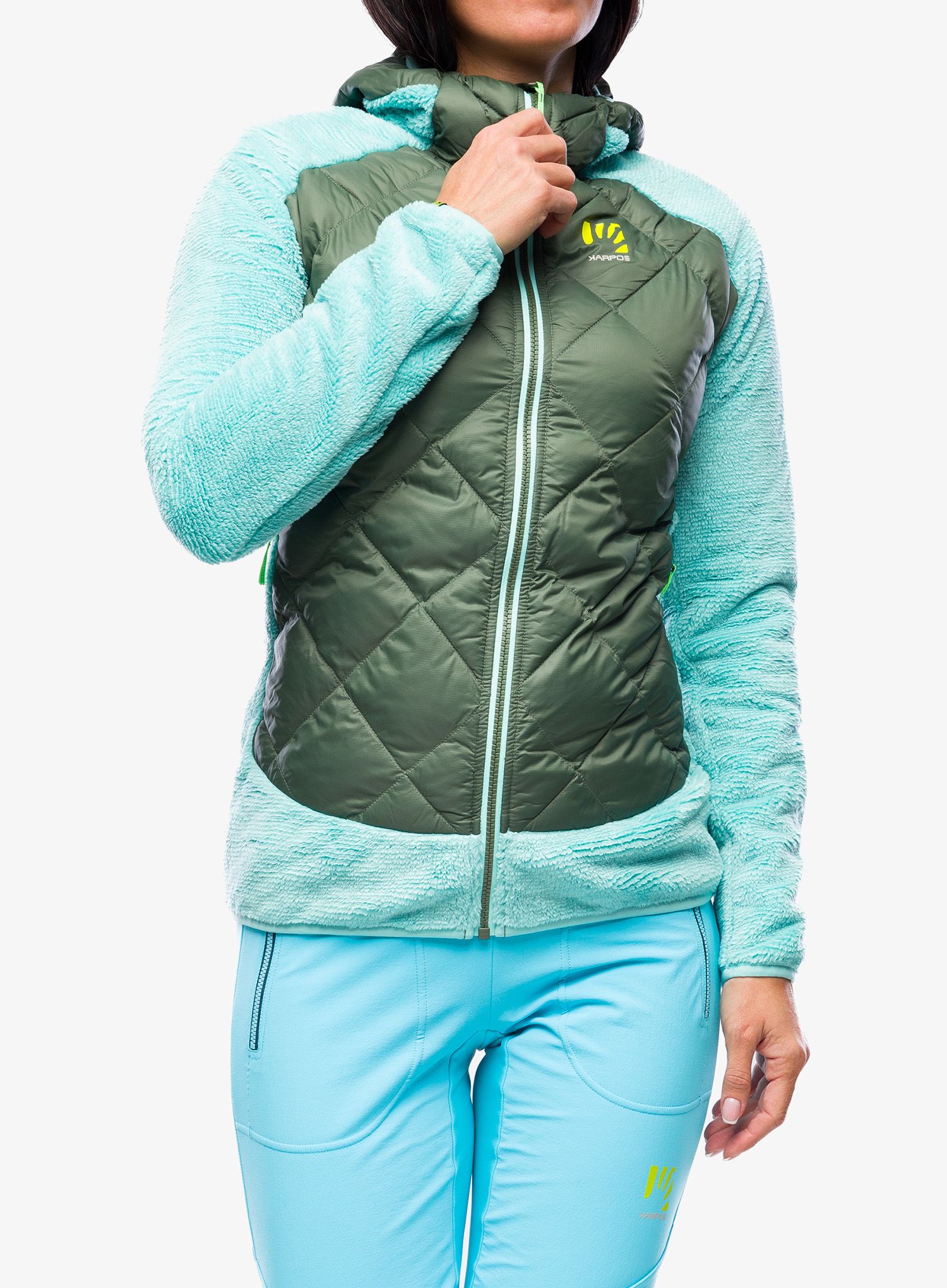 Ženska hibridna jakna Karpos Marmarole Jacket - thyme/aqua sky