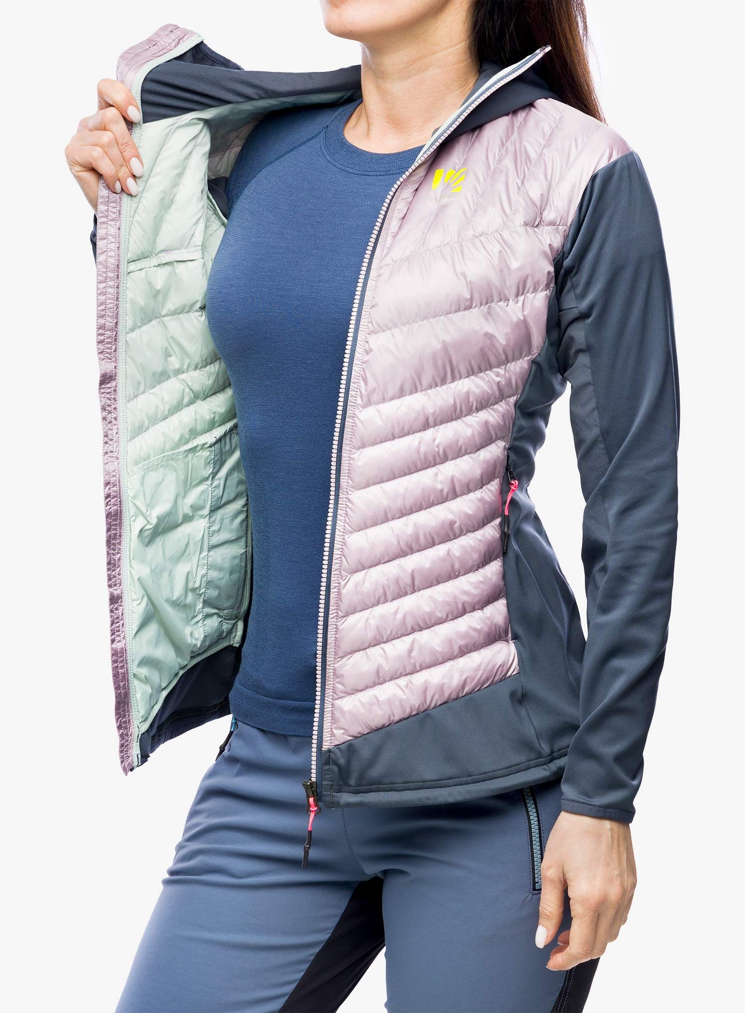 Ženska hibridna jakna Karpos Sass De Mura Jacket - nirvana/ombre blue