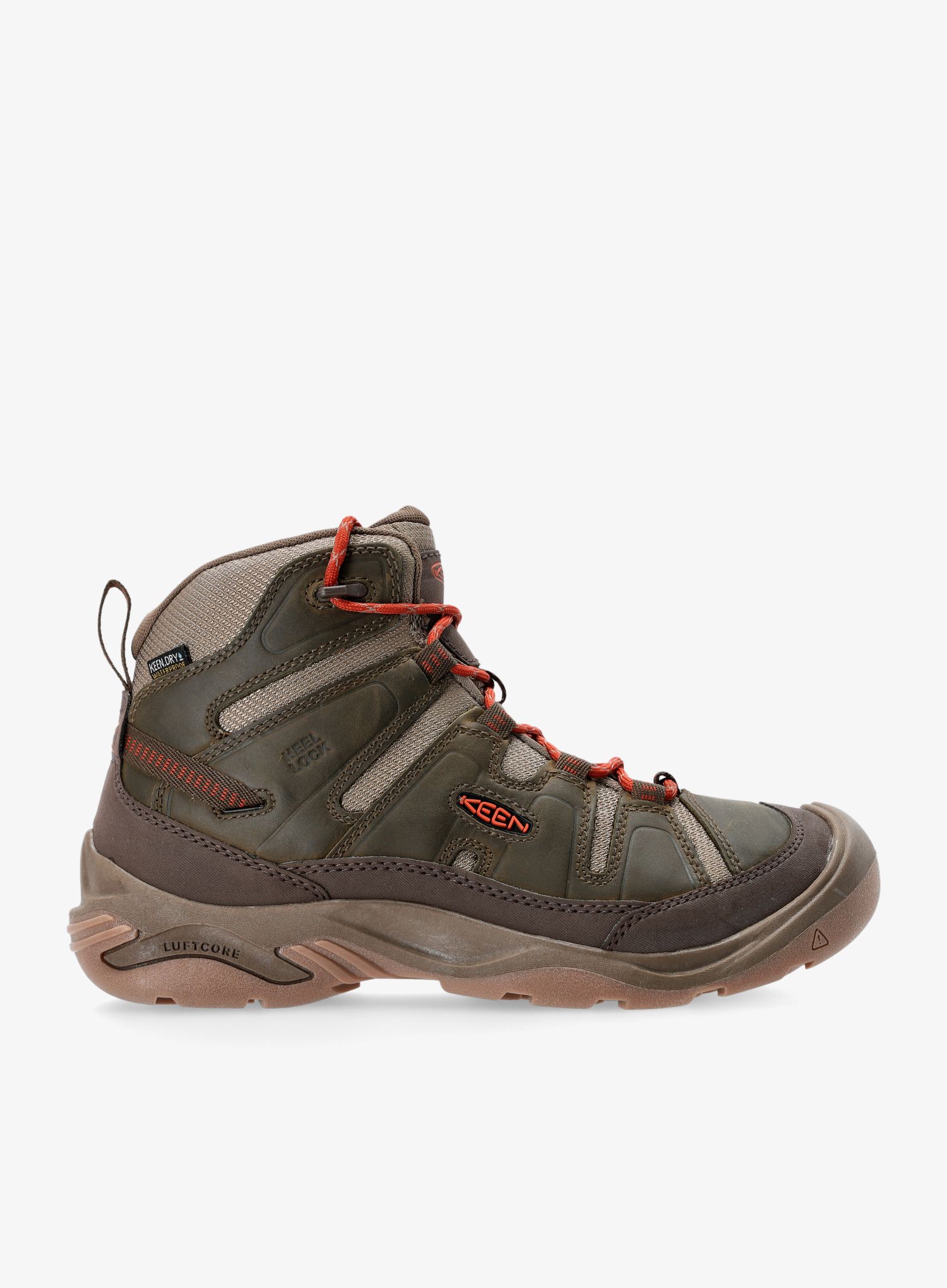 Muške planinarske cipele Keen Circadia Mid WP - dark olive/potters clay