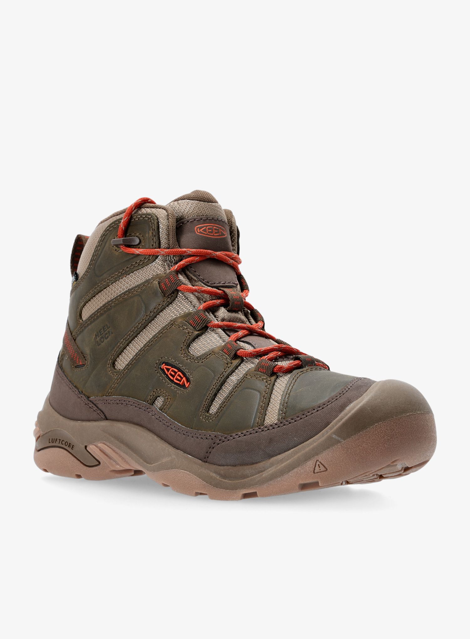 Muške planinarske cipele Keen Circadia Mid WP - dark olive/potters clay