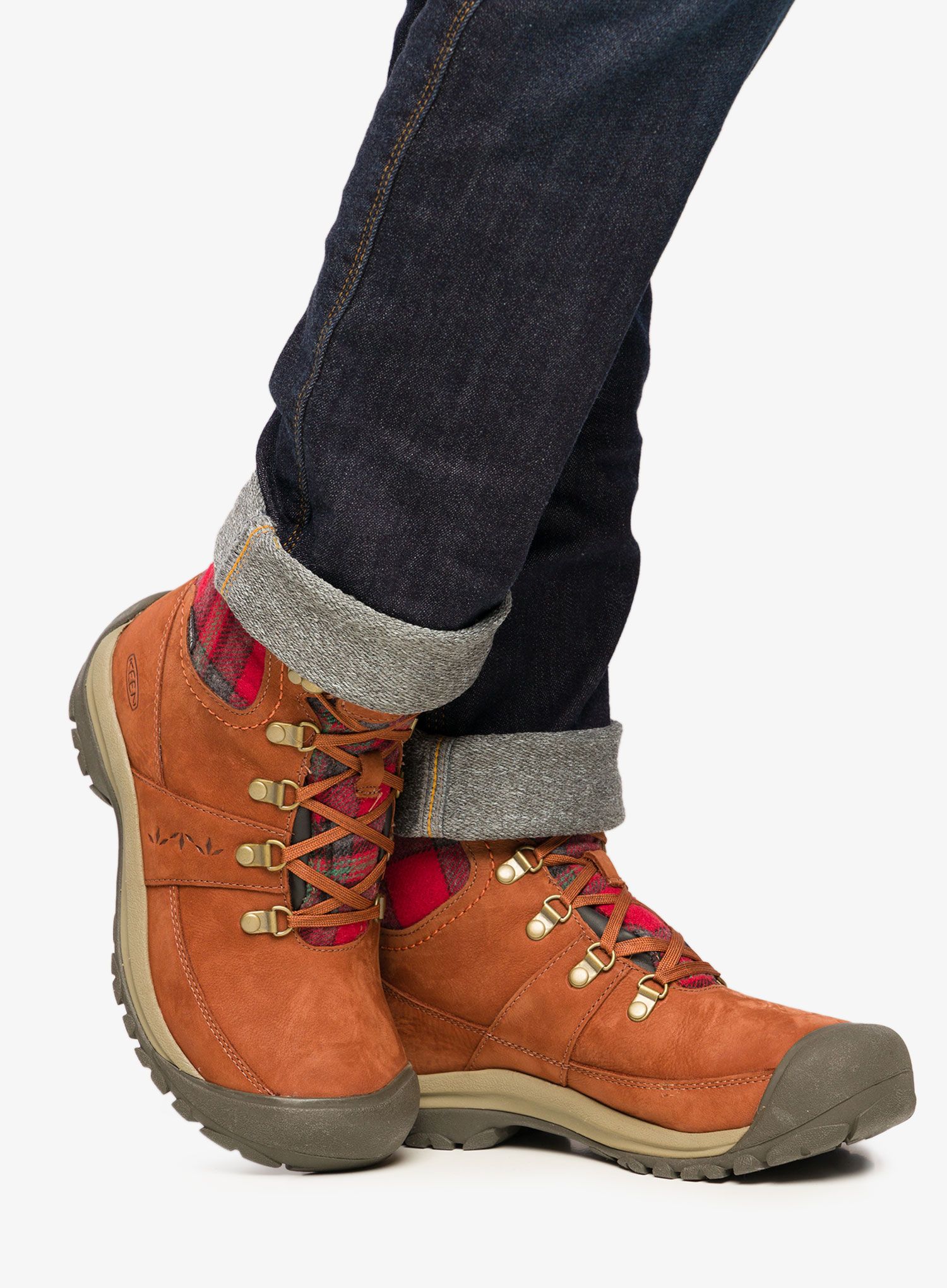 Ženske planinarske cipele Keen Kaci III Winter Mid WP - tortoise shell/red plaid