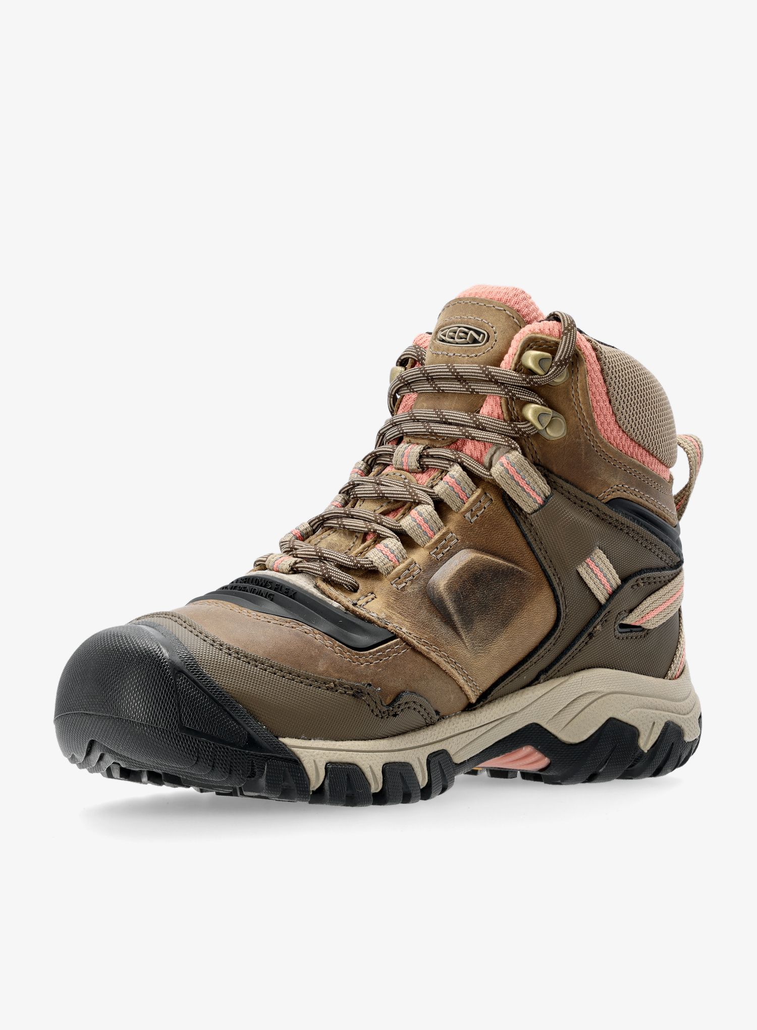 Ženske planinarske cipele Keen Ridge Flex Mid WP - timberwolf/brick dust