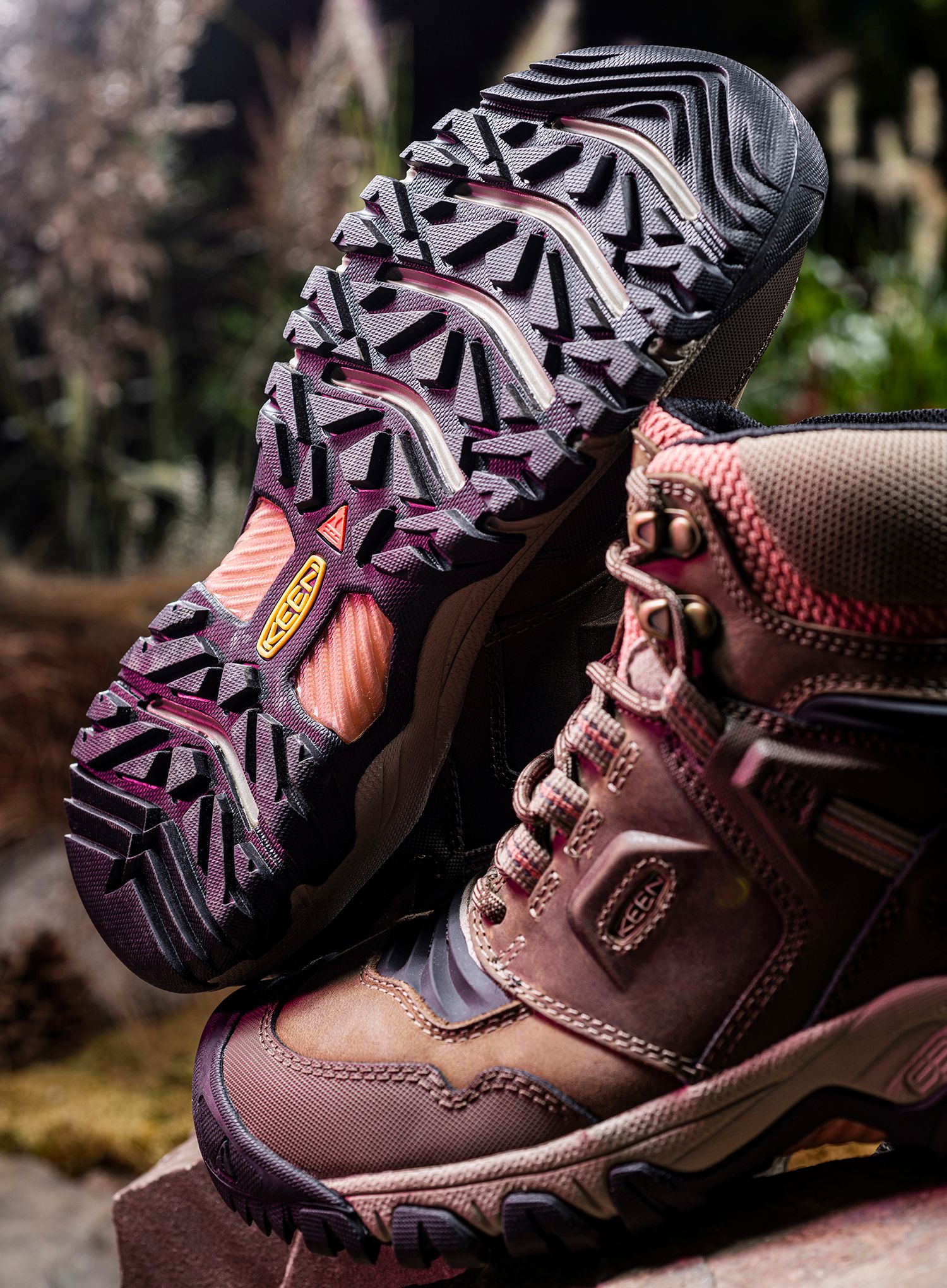 Ženske planinarske cipele Keen Ridge Flex Mid WP - timberwolf/brick dust