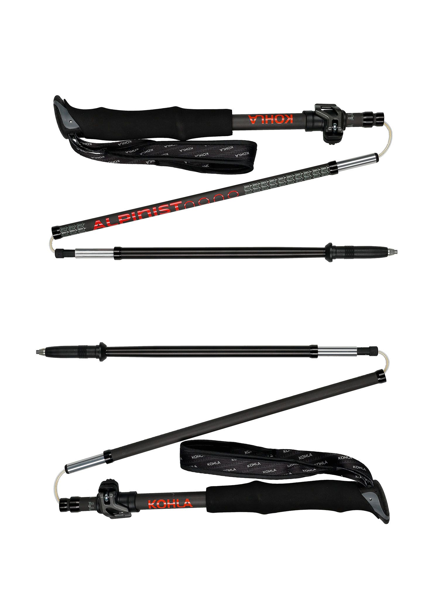 Karbonski štapovi Kohla Alpinist Nano - black/red orange/iceberg green