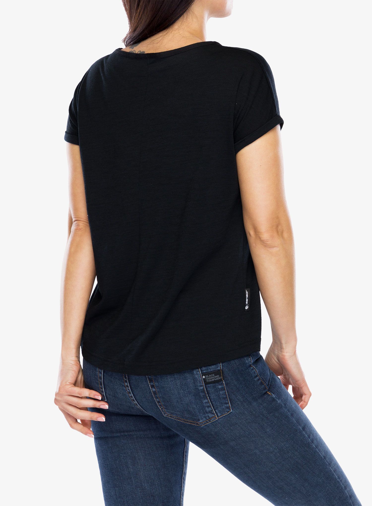 Ženska merino majica Sensor Merino Air Traveller Tee SS - black
