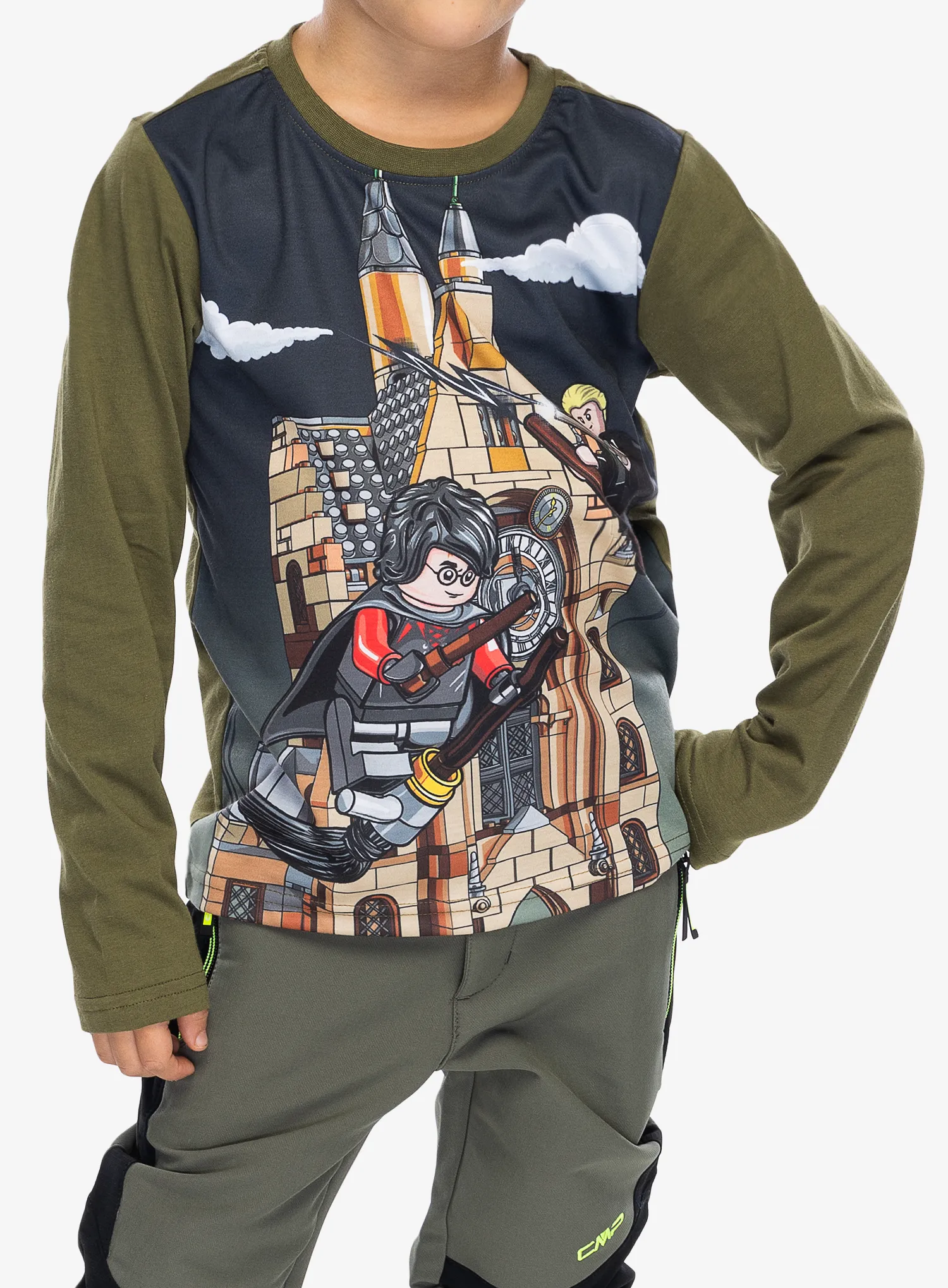 Dukserica za djecu LEGO Tano 706 - dark khaki