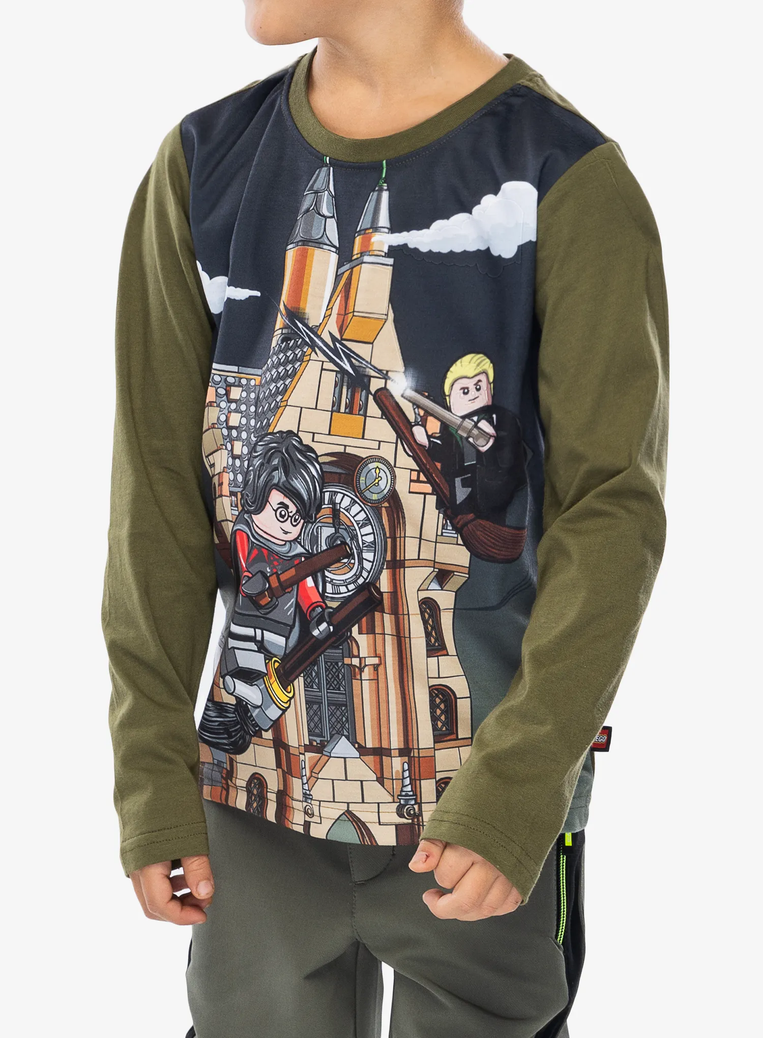 Dukserica za djecu LEGO Tano 706 - dark khaki