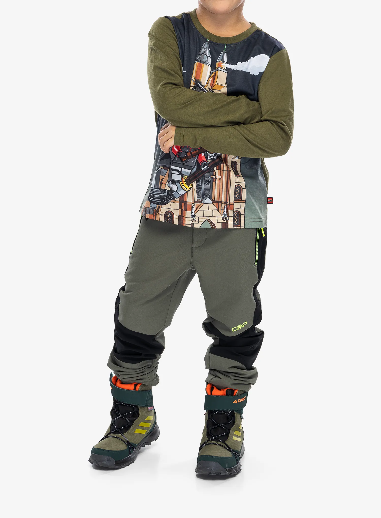 Dukserica za djecu LEGO Tano 706 - dark khaki