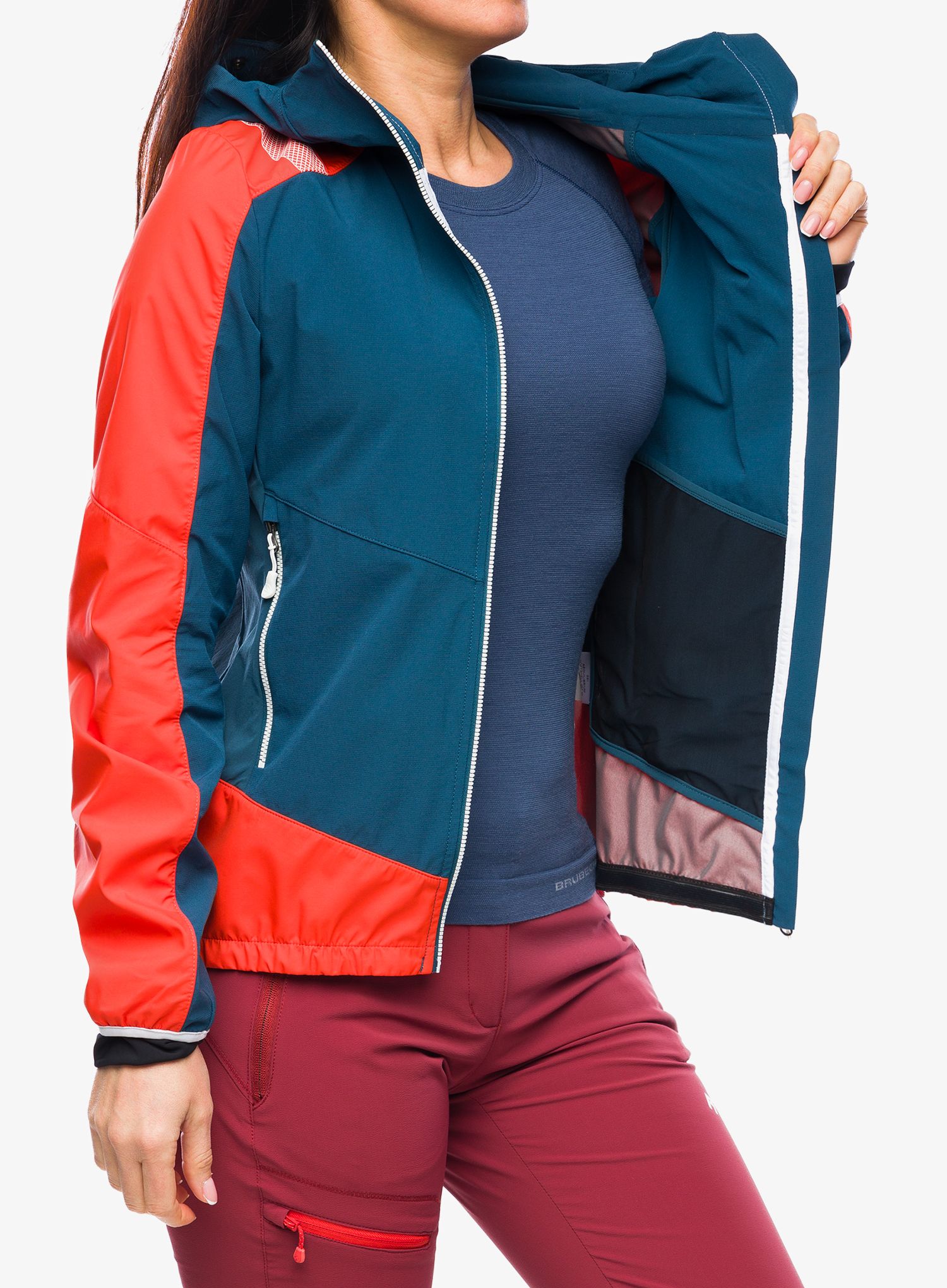 Ženska softshell jakna La Sportiva Aequilibrium Softshell Jacket - storm blue/cherry tomato