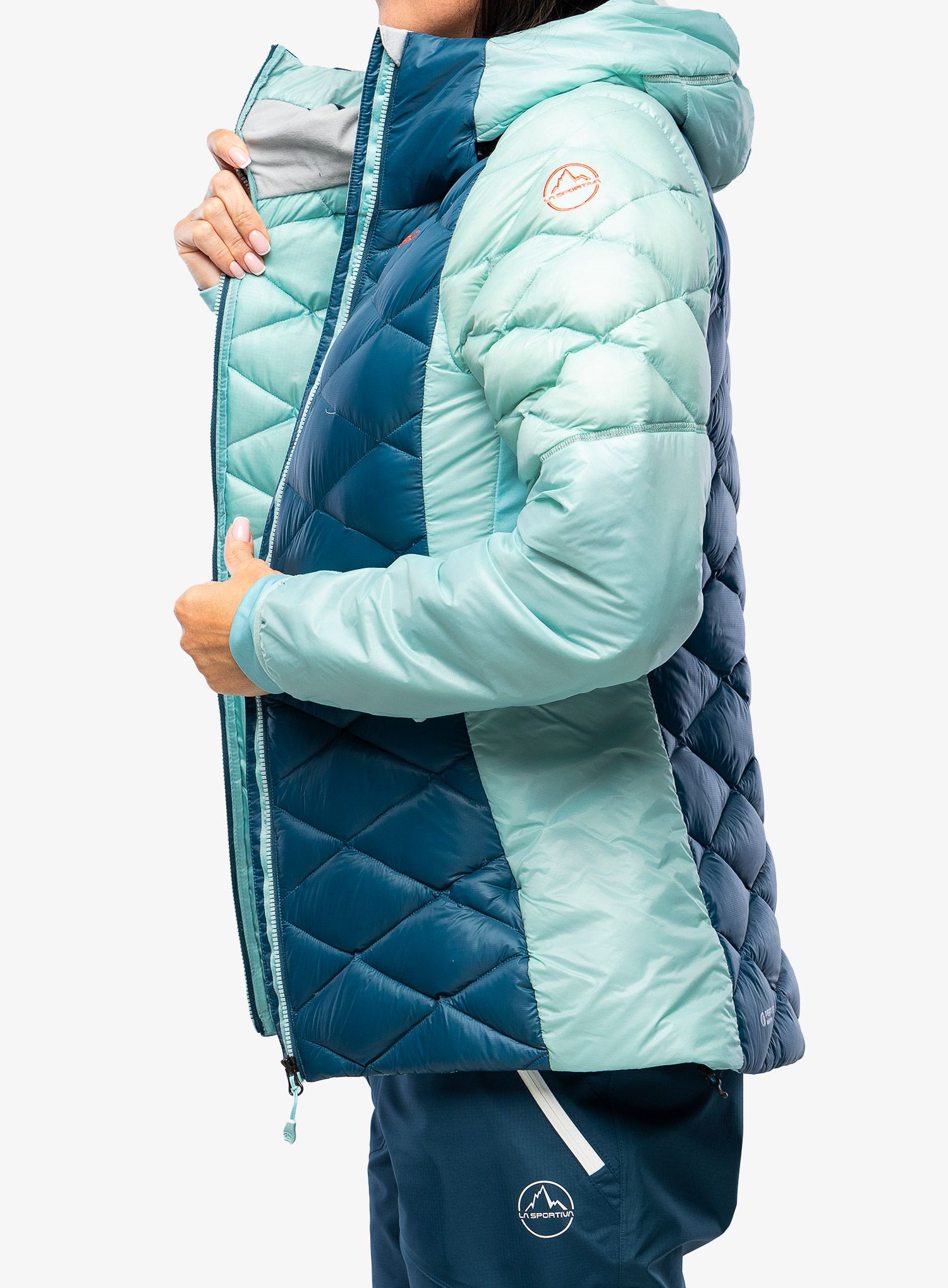enska perjana jakna La Sportiva Aiguille Down Jacket storm blue iceberg