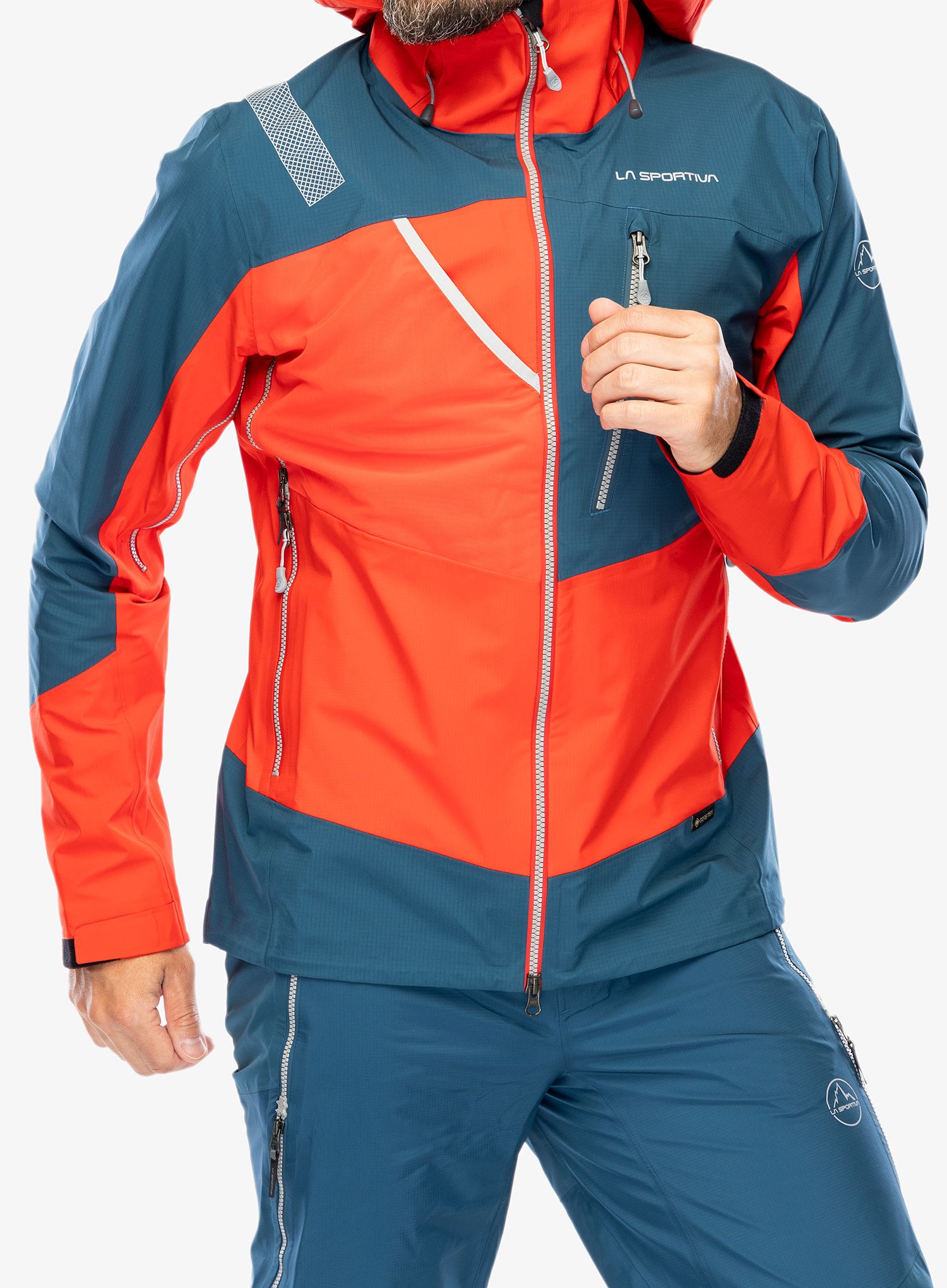 Kišna jakna La Sportiva Alpine Guide GTX Jkt - poppy/storm blue