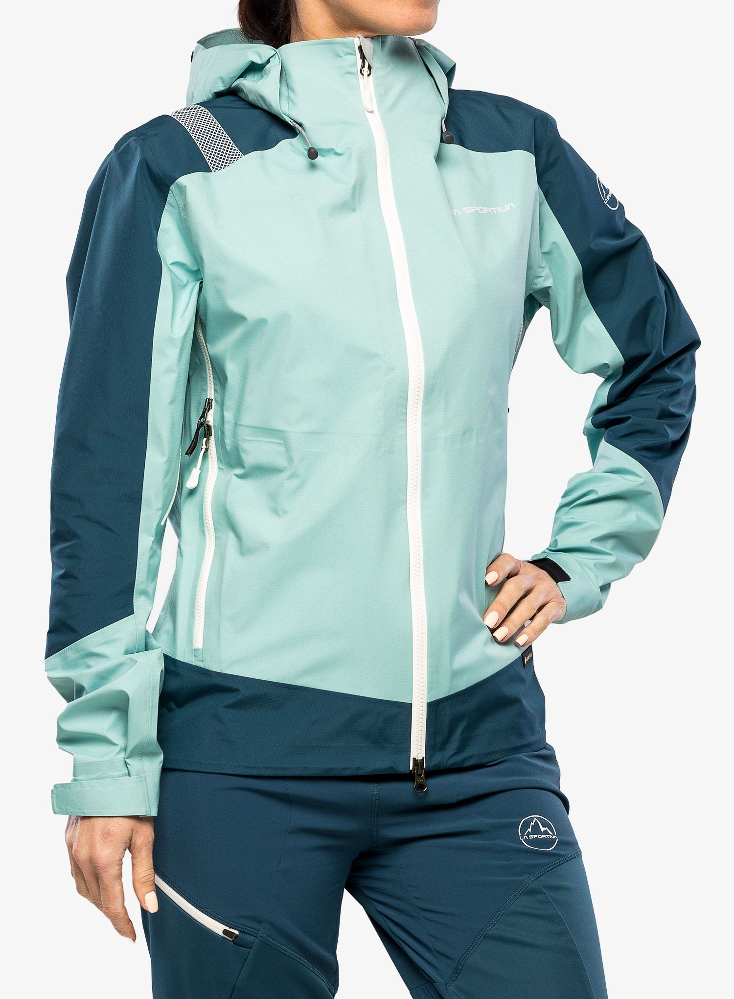 Ženska jakna s membranom La Sportiva Alpine Guide GTX Jacket  - iceberg/storm blue