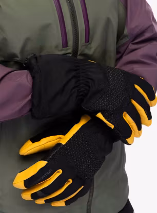 Rukavice za planine La Sportiva Alpine Guide Leather Gloves - black/cedar