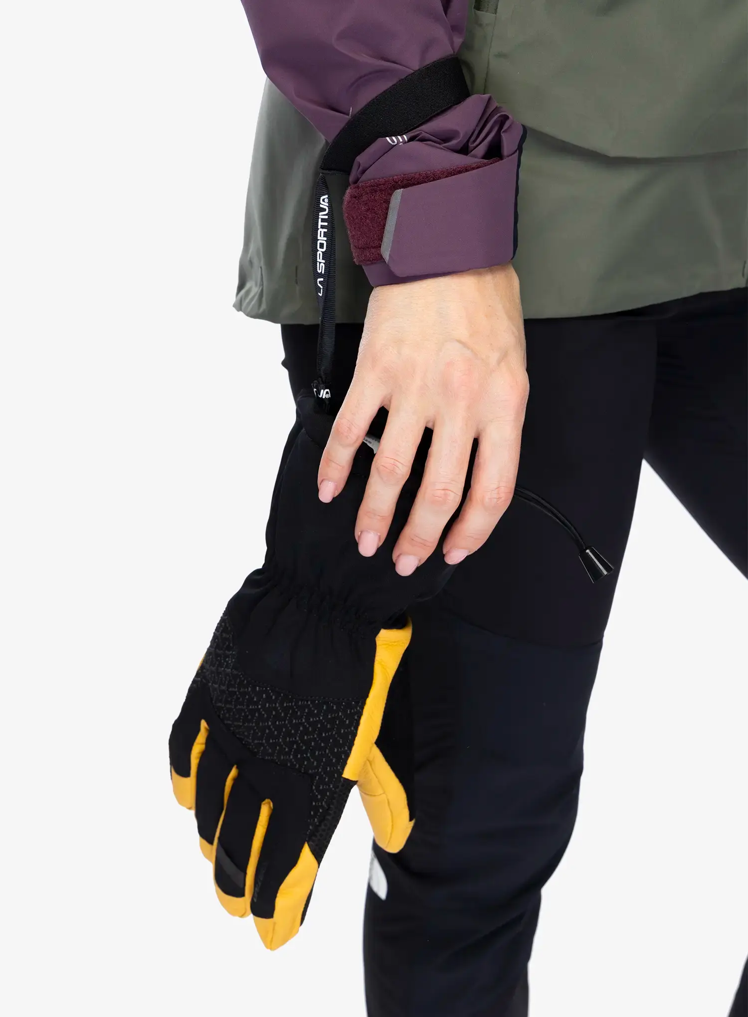 Rukavice za planine La Sportiva Alpine Guide Leather Gloves - black/cedar