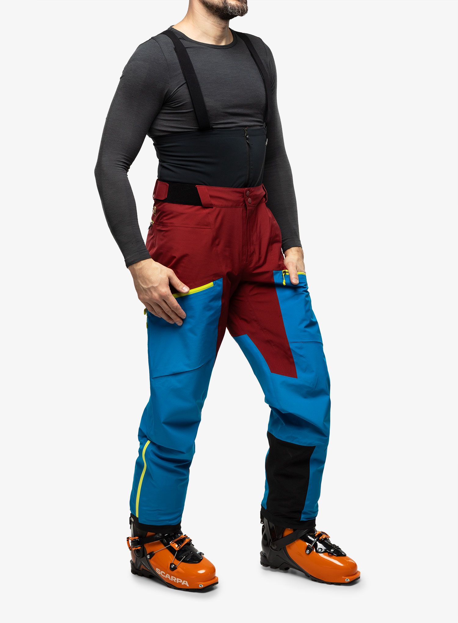 Skijaške hlače La Sportiva Chaser Evo Shell Bib Pant - electric blue/sangria