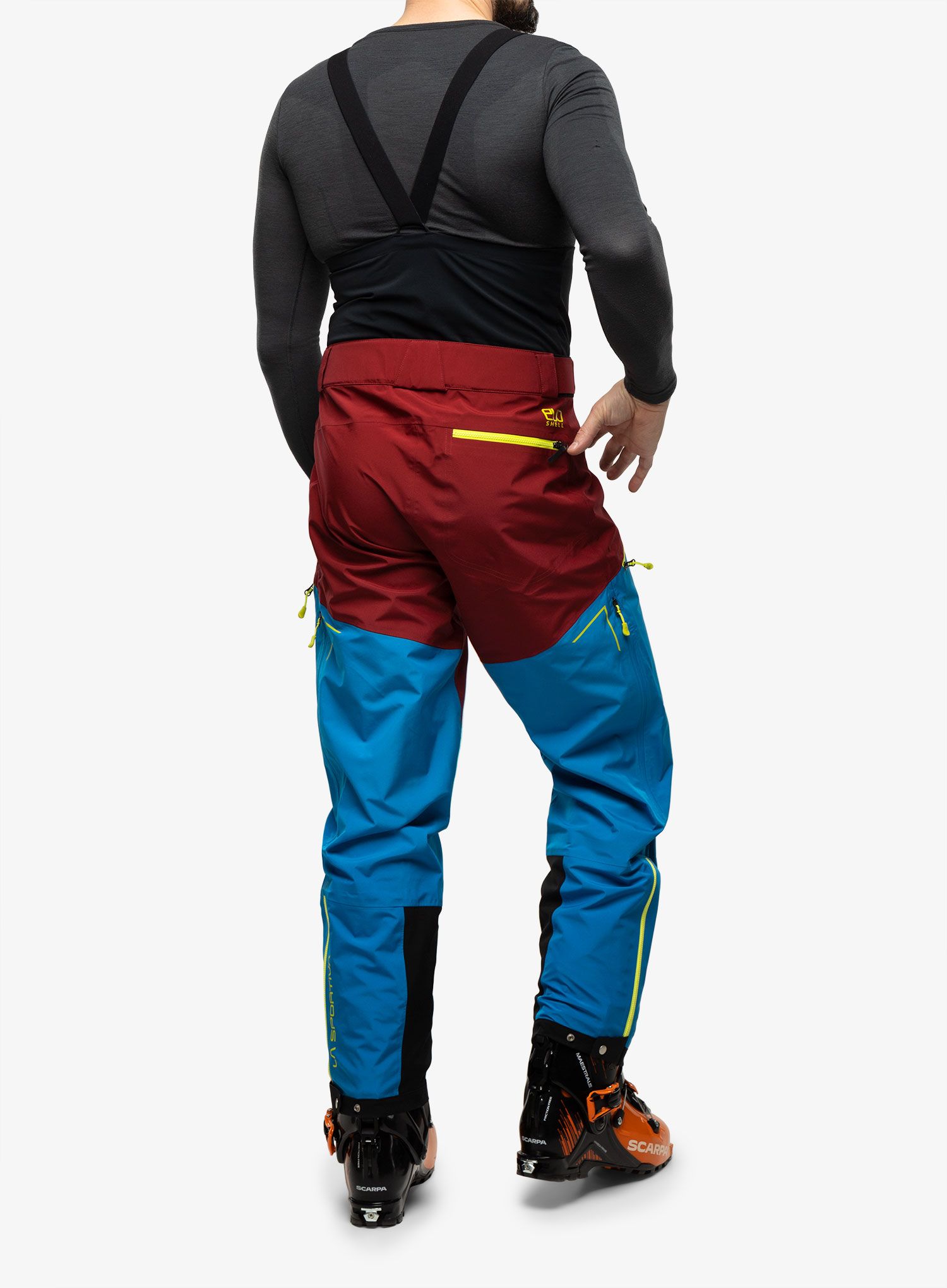 Skijaške hlače La Sportiva Chaser Evo Shell Bib Pant - electric blue/sangria