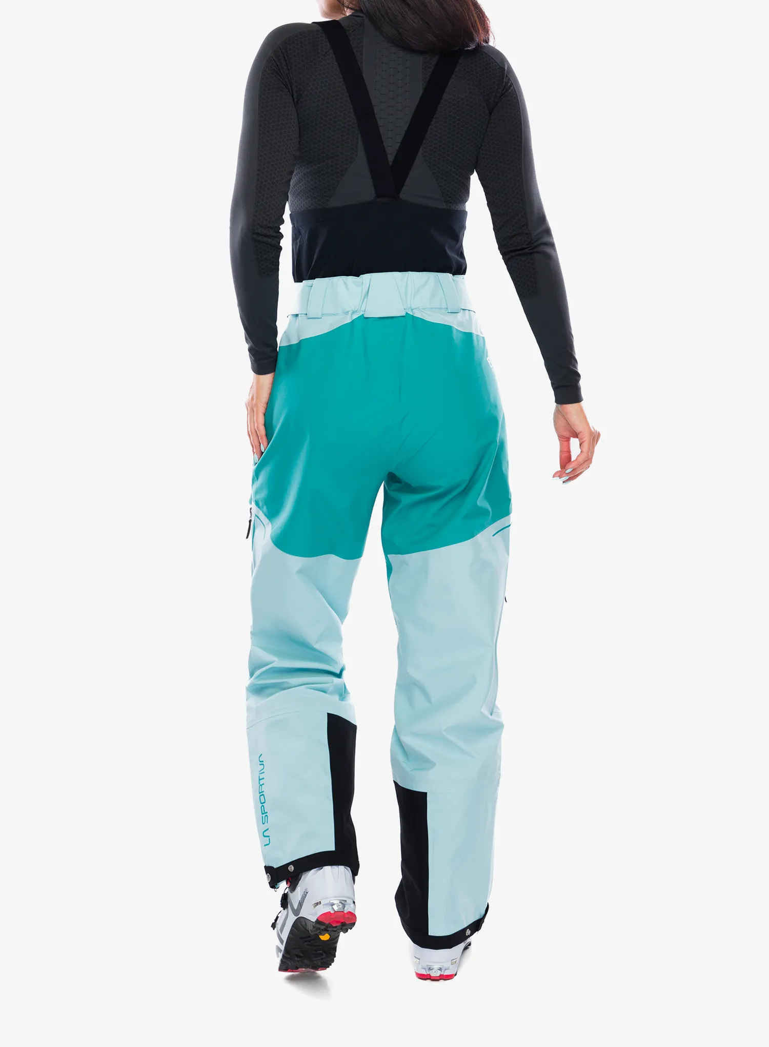 Ženske skijaške hlače La Sportiva Chaser Evo Shell Bib Pant - iceberg/lagoon