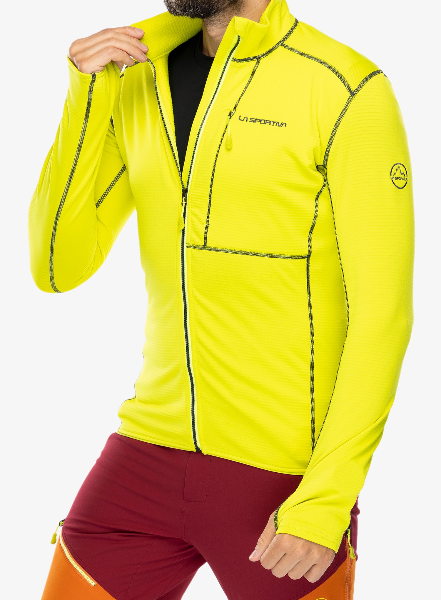 Dukserica na otkopčavanje La Sportiva Chill Jacket - lime punch/carbon