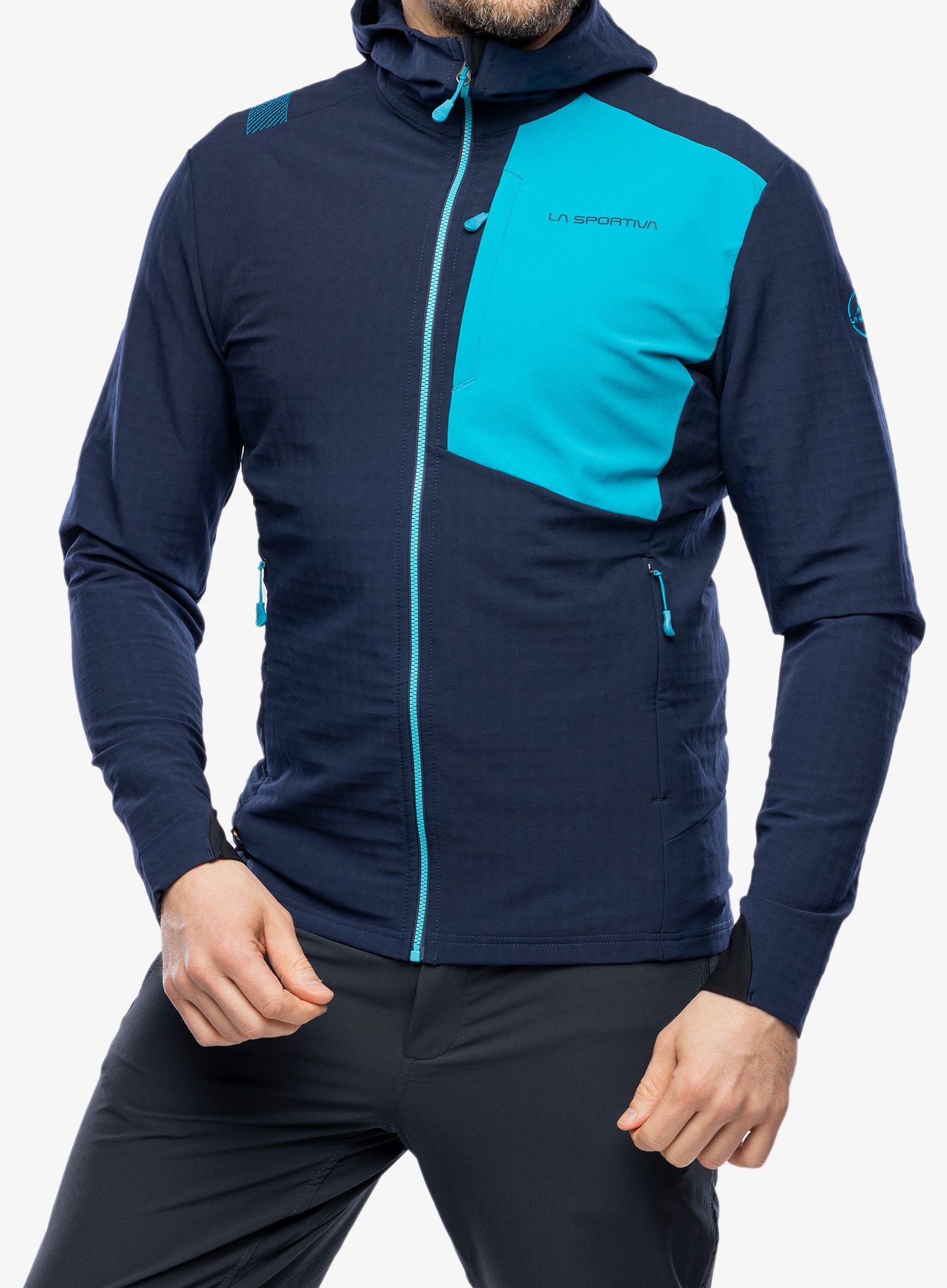 Softshell jakna La Sportiva Descender Storm Jkt - deep sea/tropic blue