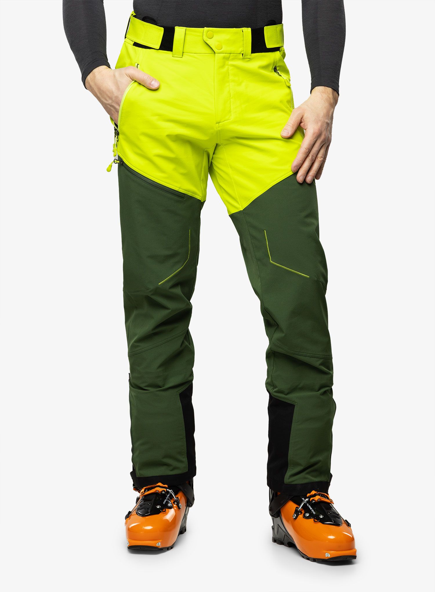 Hlače za turno skijanje La Sportiva Excelsior Pant - forest/lime punch