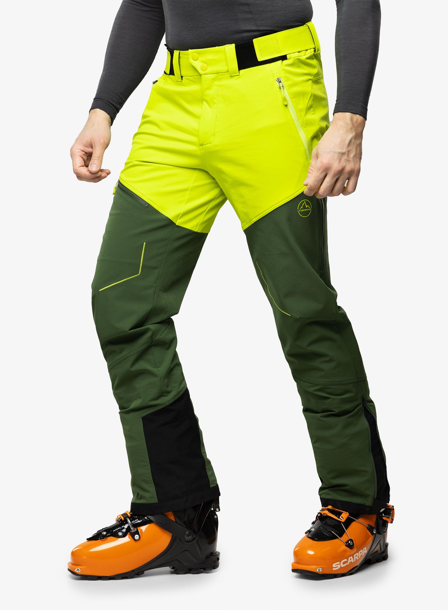 Hlače za turno skijanje La Sportiva Excelsior Pant - forest/lime punch