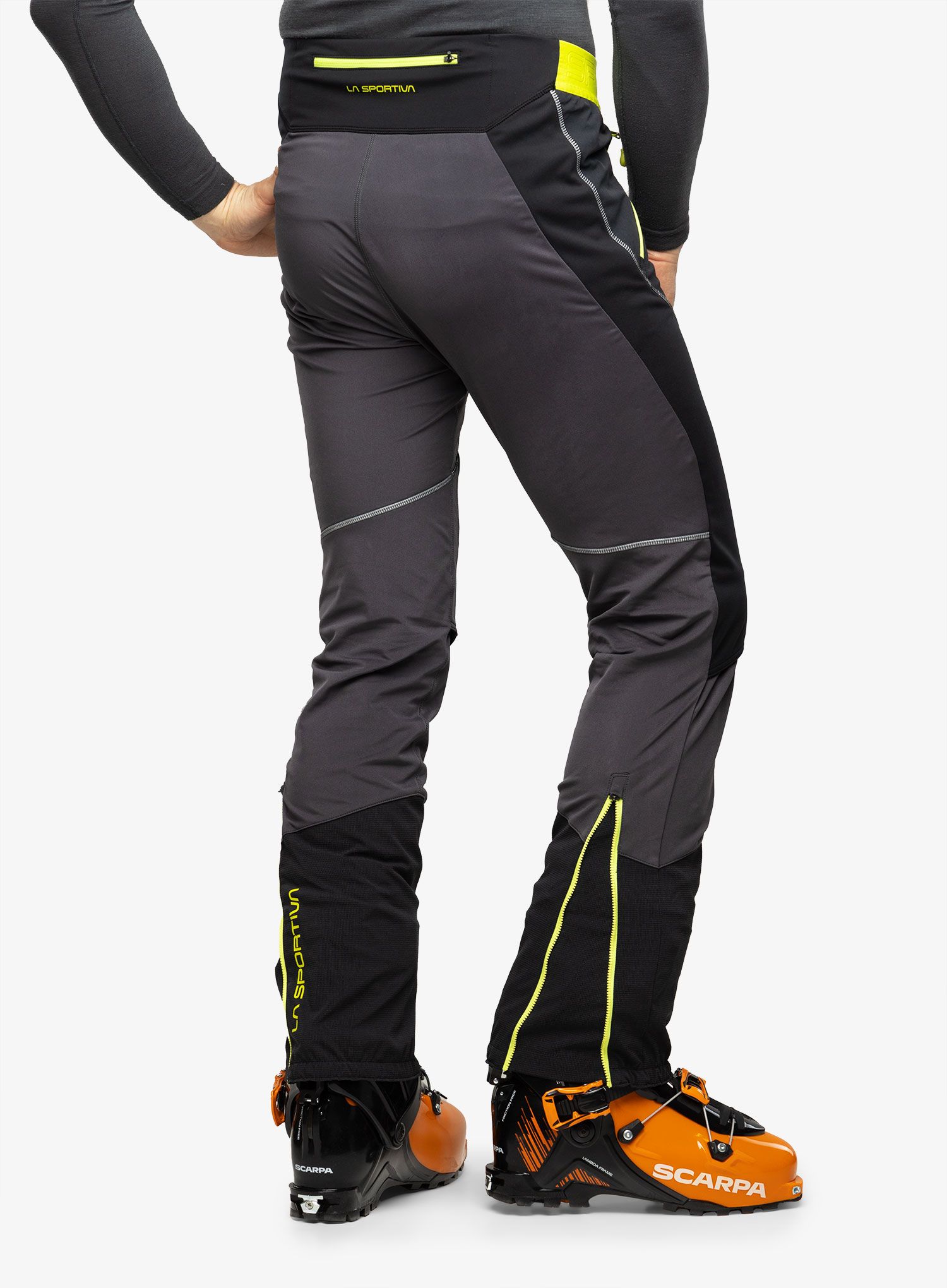 Hlače za turno skijanje La Sportiva Kyril Pant - black/lime punch
