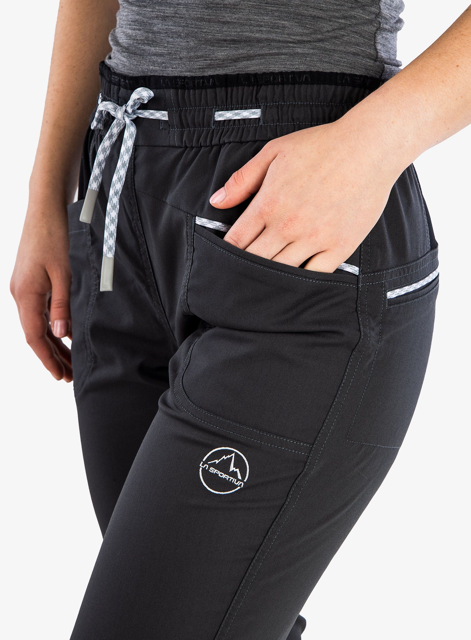 Ženske penjačke hlače La Sportiva Mandala Pant - carbon/black