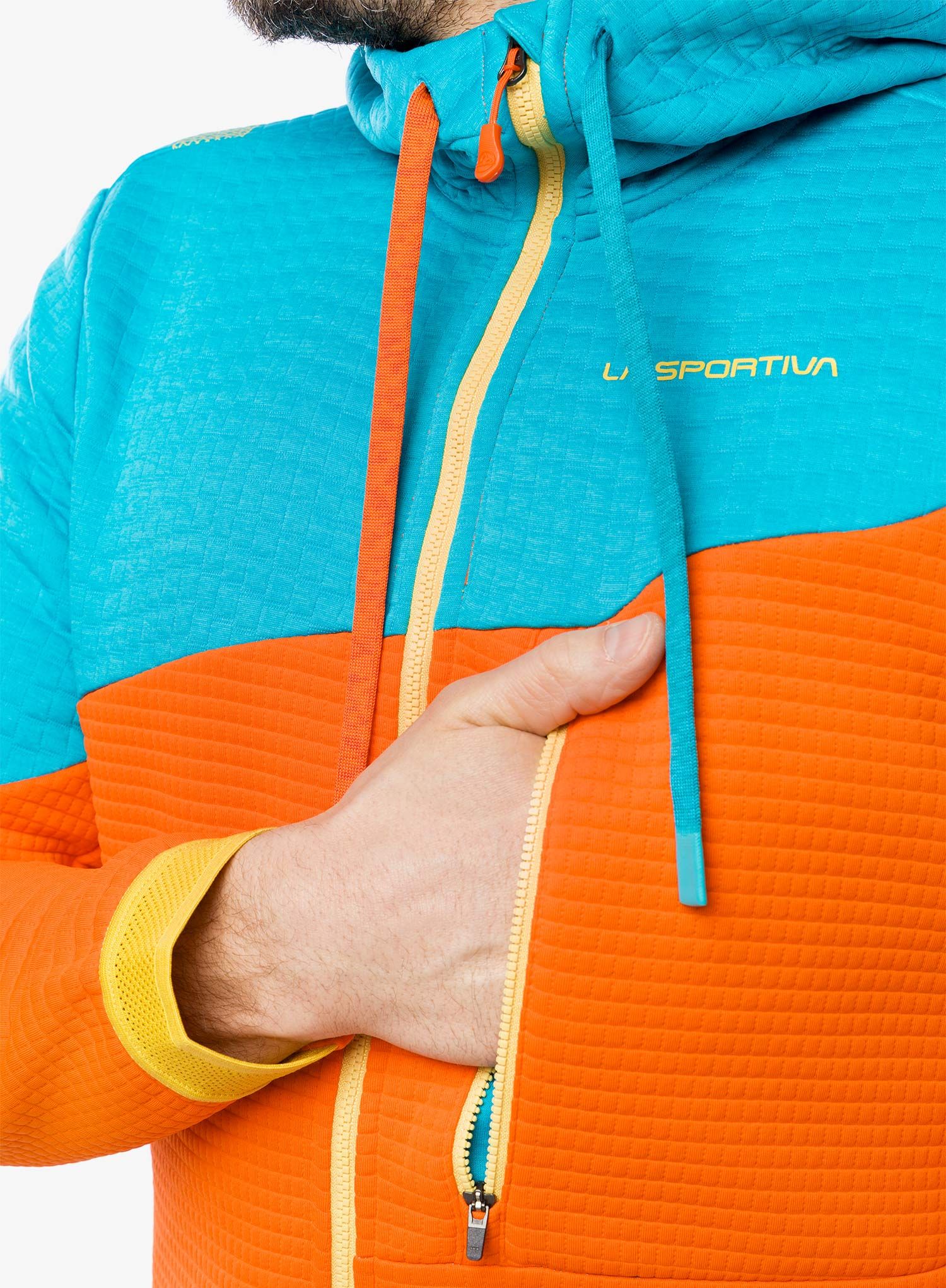 Majica s kapuljačom La Sportiva Method Hoody - cherry tomato/tropic blue