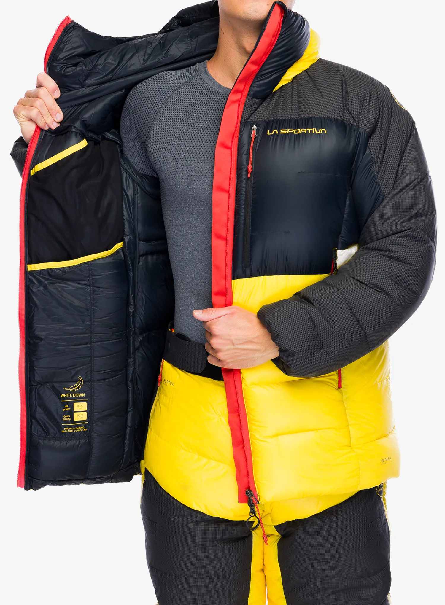Pernata jakna La Sportiva Olympus Tech Down Parka - black/yellow