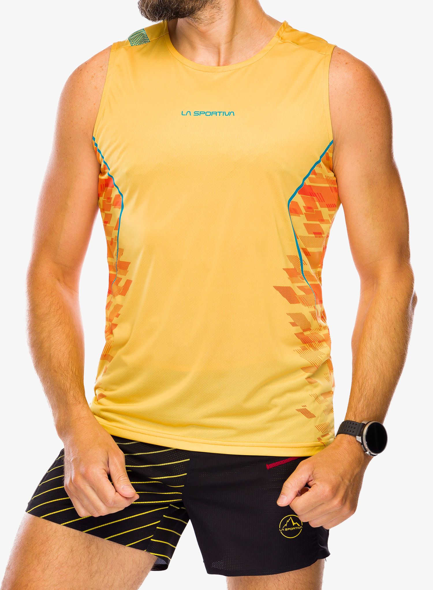Majica za trčanje La Sportiva Pacer Tank - bamboo/cherry tomato