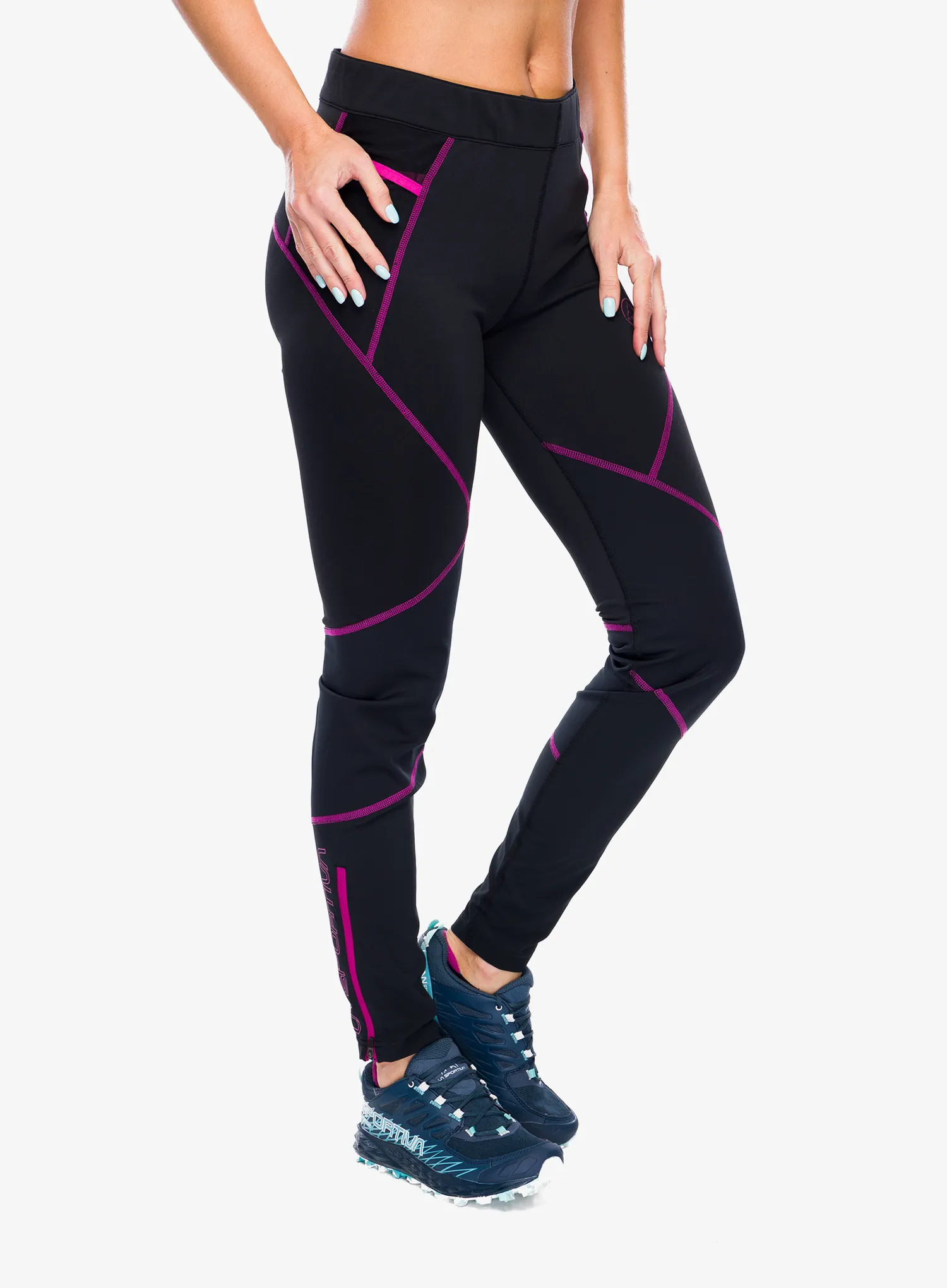 Ženske tajice za trčanje La Sportiva Primal Pant - black/springtime