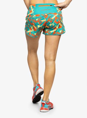Ženske kratke hlače za trčanje La Sportiva Timing Short - lagoon/cherry tomato